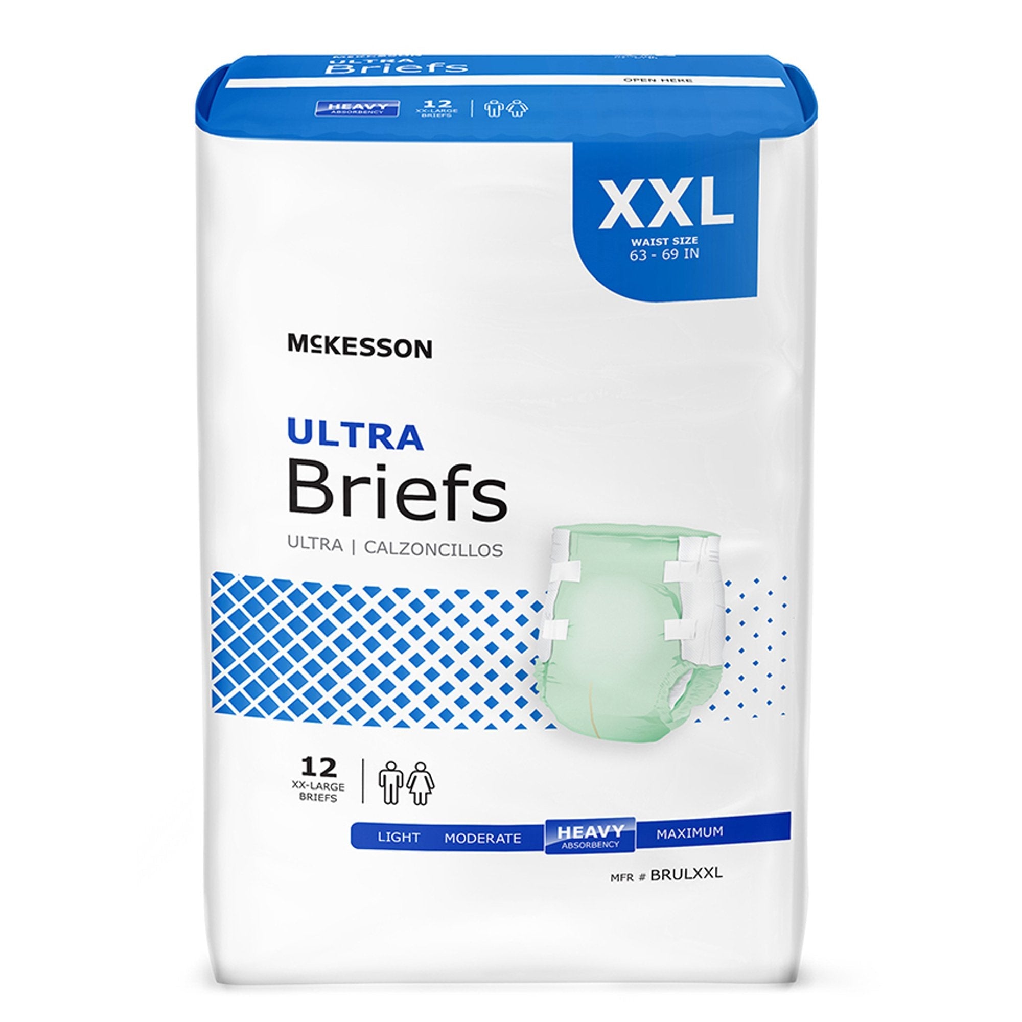 McKesson Ultra 2XL Incontinence Briefs, Heavy Absorbency - Unisex (1 Unit)