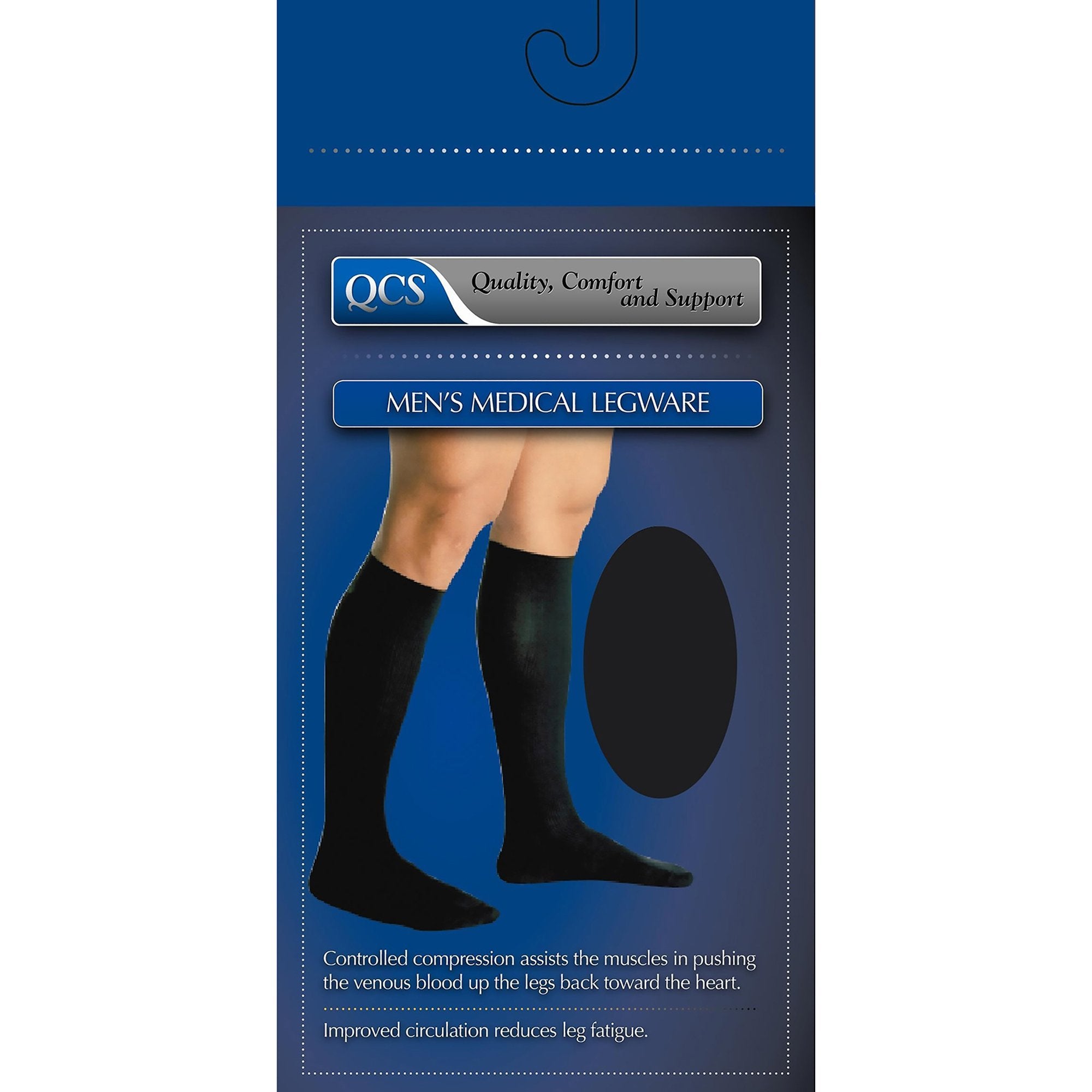 QCS Firm Compression Knee-High Socks, Large, Black (2 Units)
