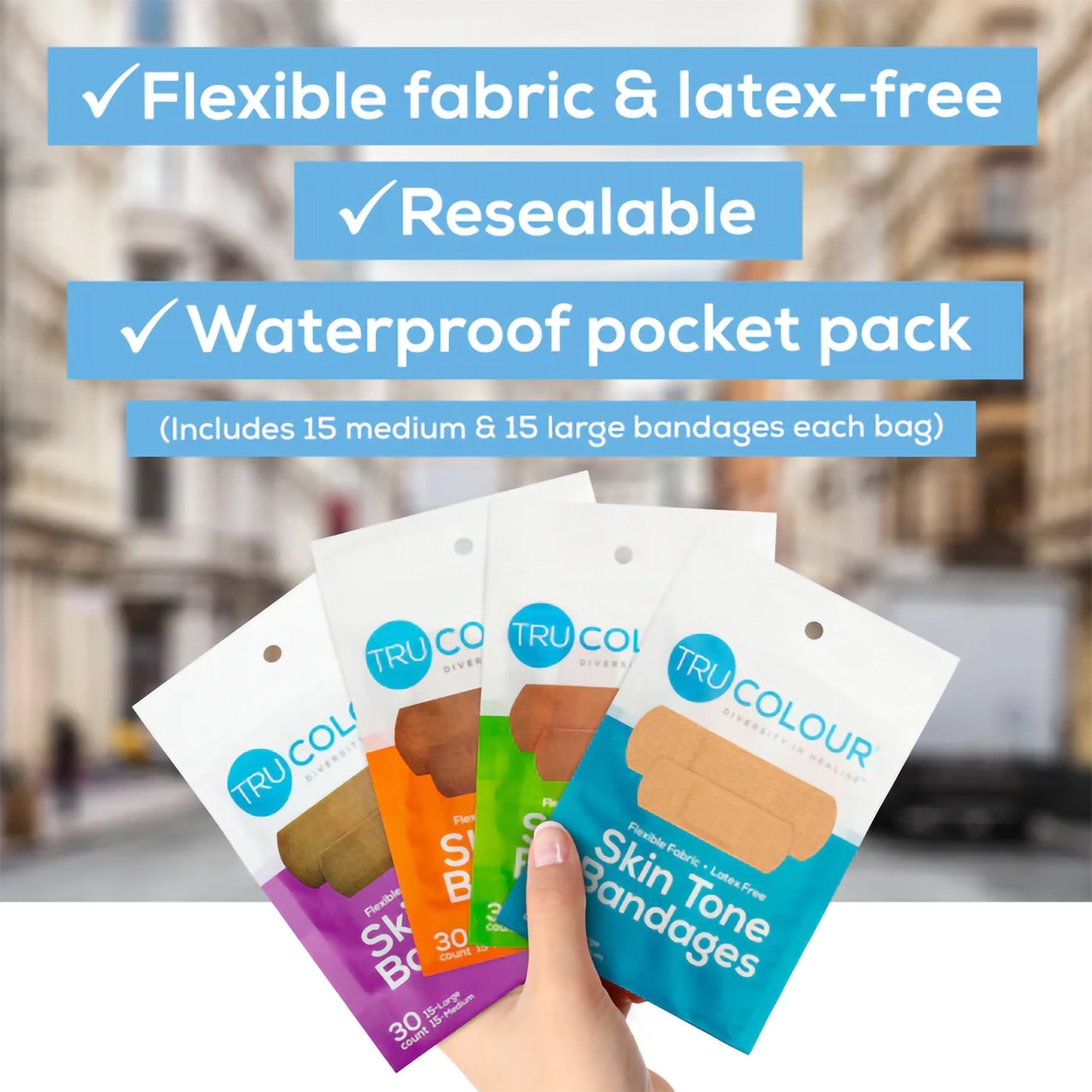 TruColour® Beige / Olive / Brown / Dark Brown Adhesive Strip, 1 x 3 Inch (120 Units)