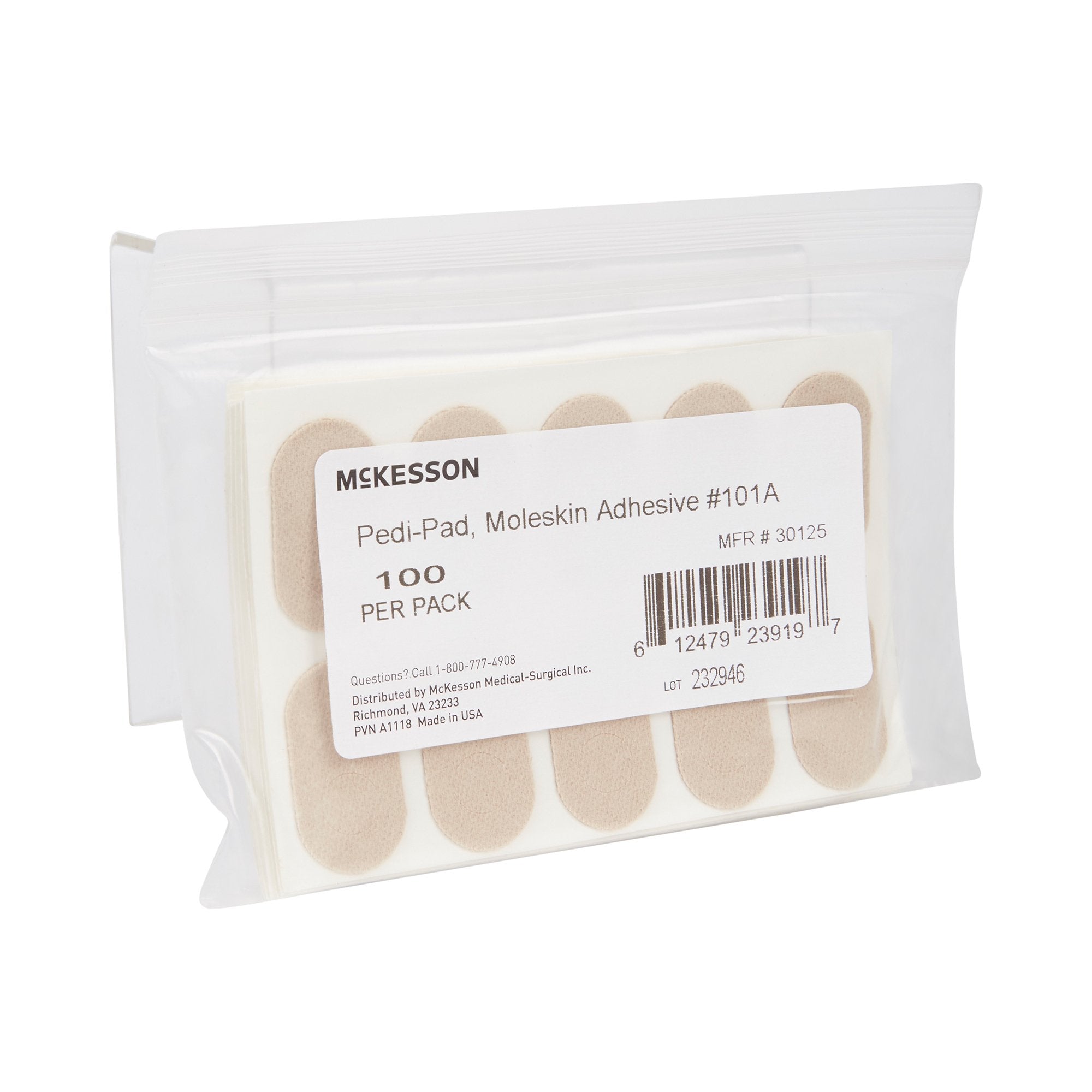 McKesson Pedi-Pad Beige Protective Pad, Size 101-A (100 Units)