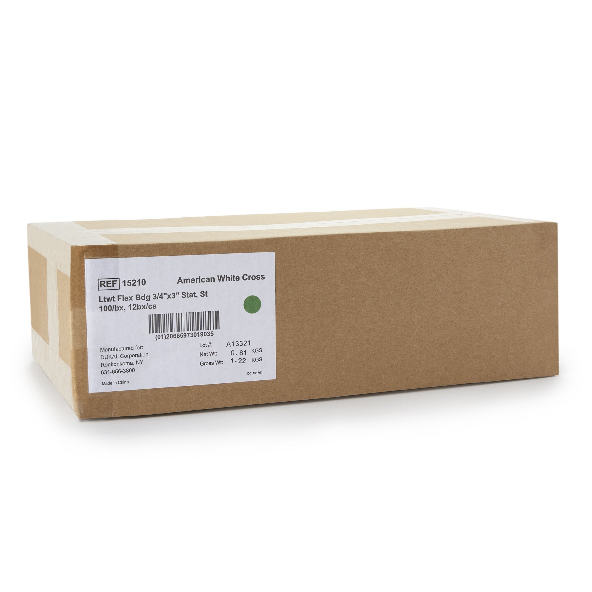 American® White Cross Stat Strip® Adhesive Strip, 3/4 x 3 Inch (100 Units)