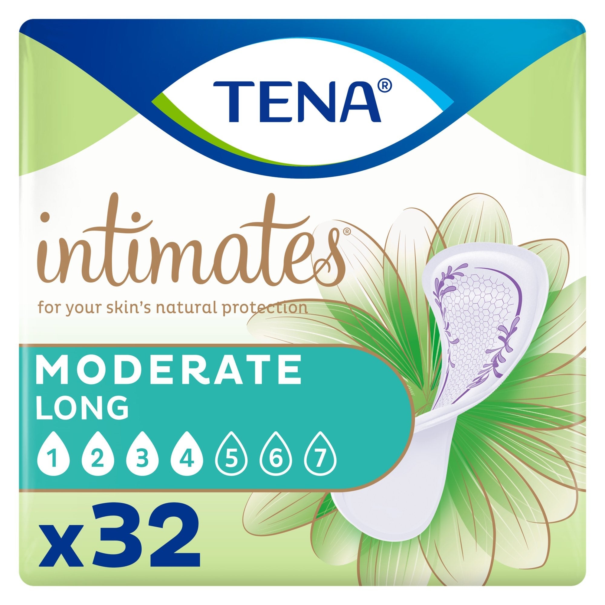 Tena Intimates Moderate Absorbency Pads, 13" Length - 32 Pack