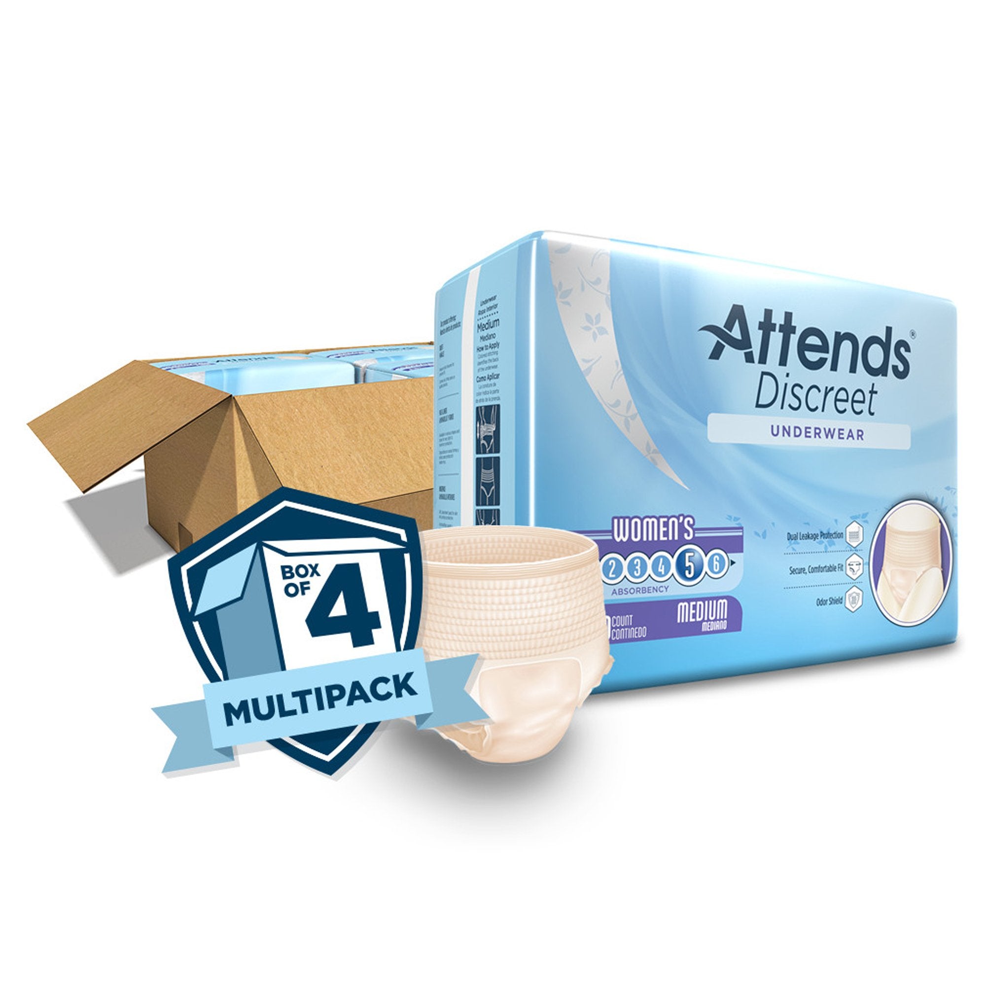 Attends® Discreet Women's Underwear, Level 5, Medium (20 Units)