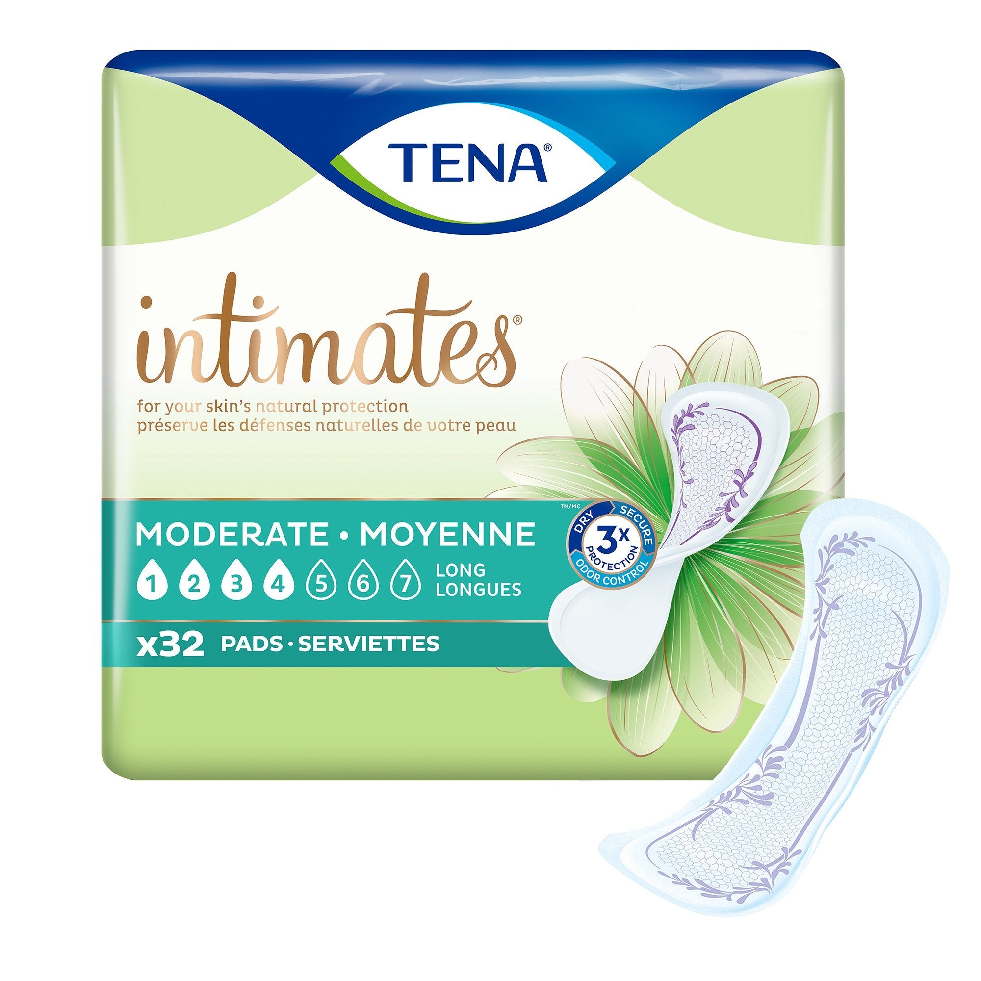 Tena Intimates Moderate Absorbency Pads, 13" Length - 32 Pack