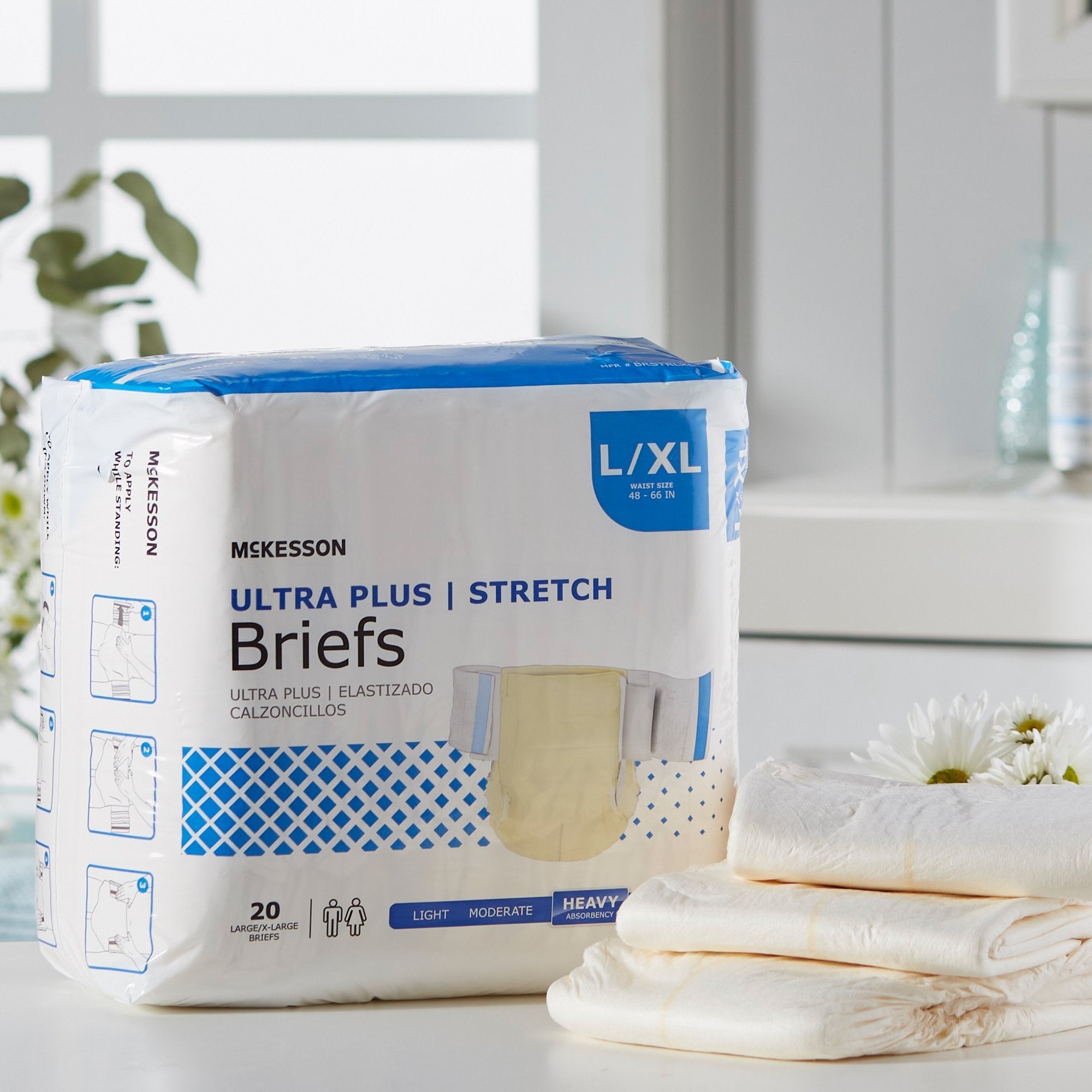 McKesson Ultra Plus Stretch Incontinence Brief L/XL Heavy Absorbency