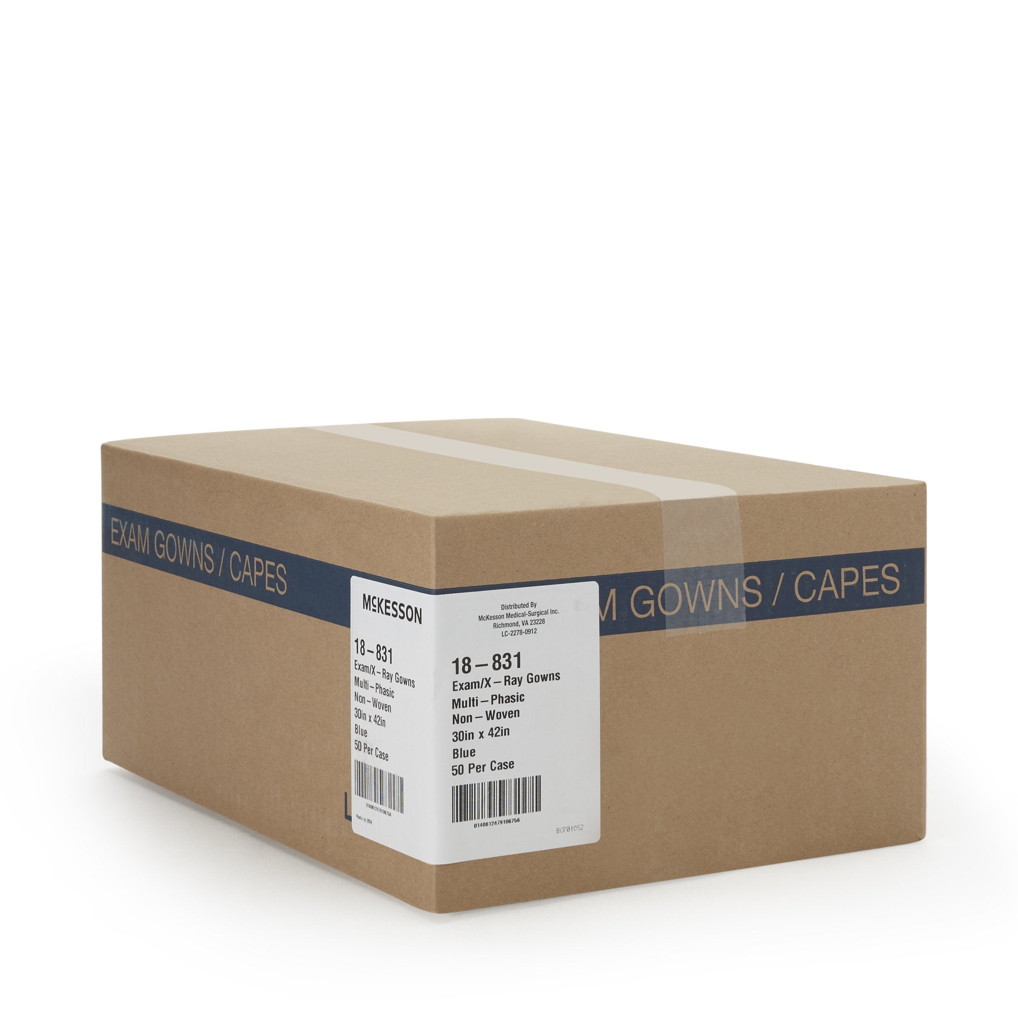 McKesson Patient Exam Gown, Blue (50 Units)