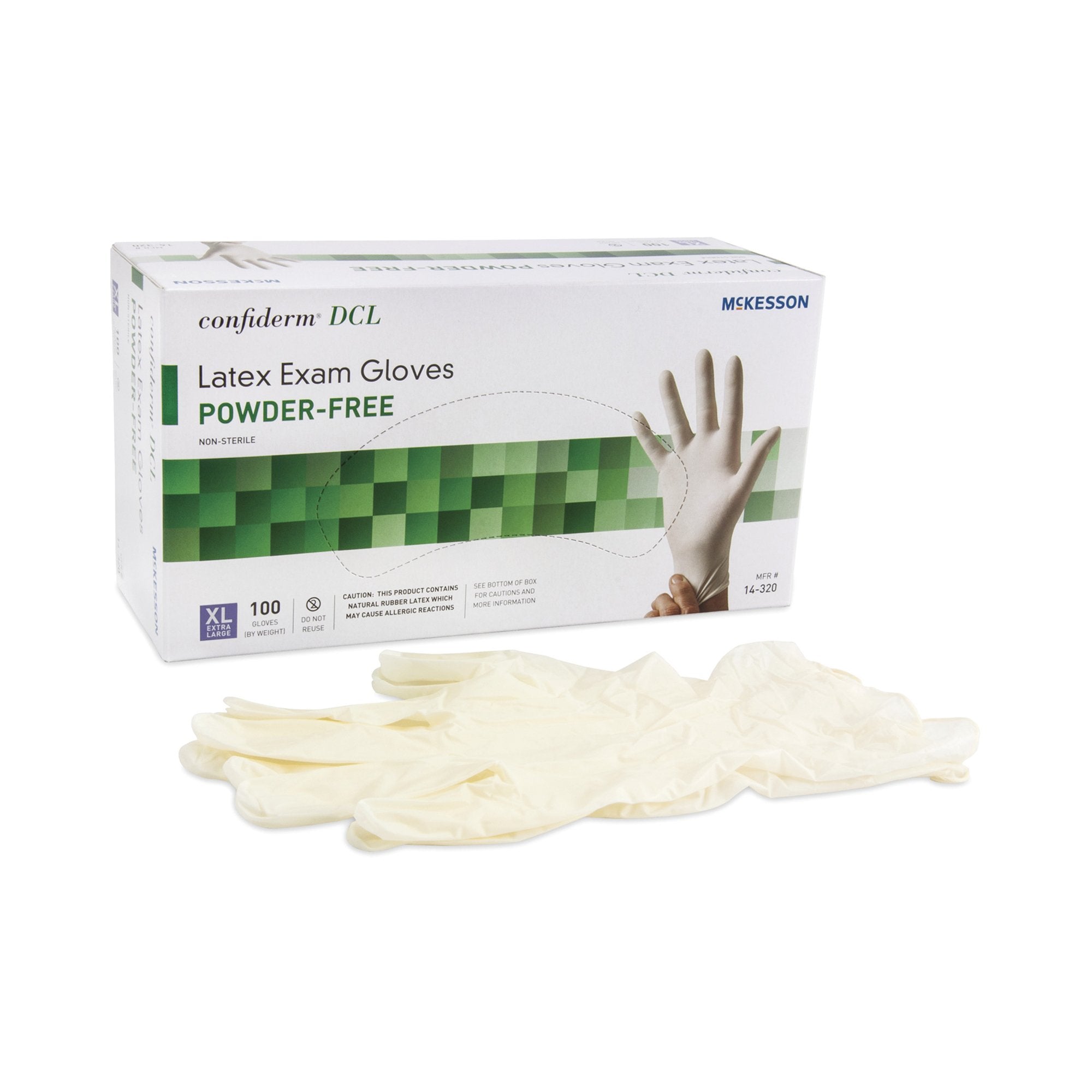 McKesson Confiderm® Latex Exam Glove, Extra Large, Ivory (100 Units)