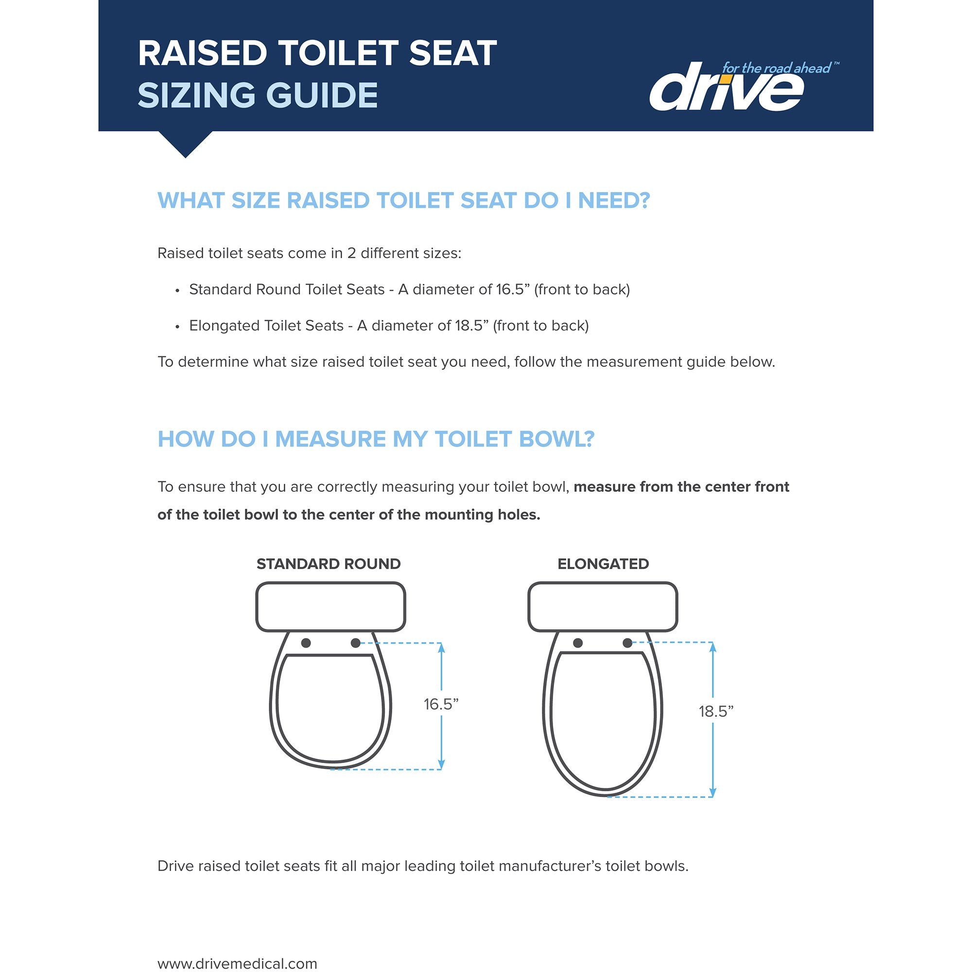 Raised Toilet Seat drive™ Premium 4-1/2 Inch Height Elongated 300 lbs. Weight Capacity - image 3