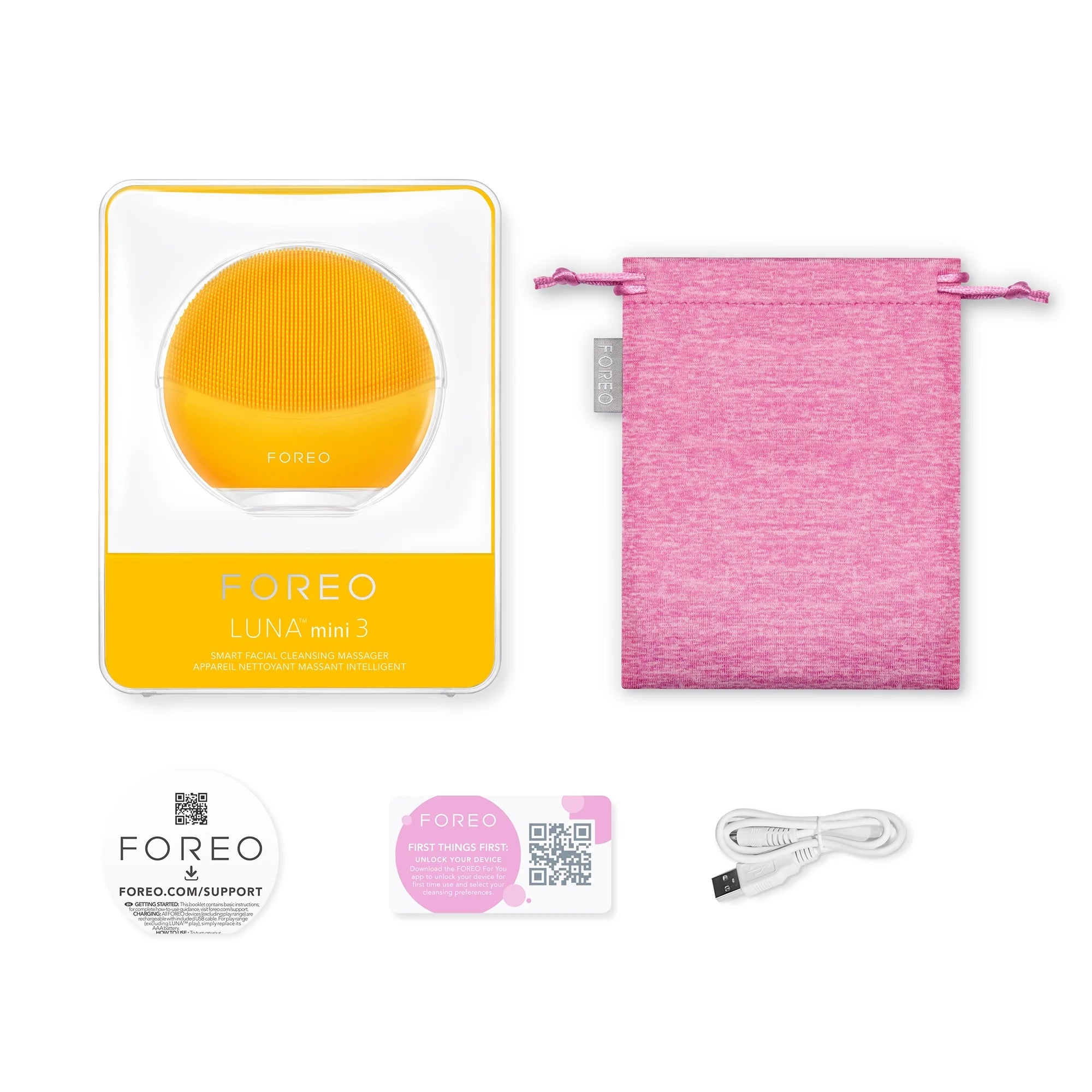 LUNA Mini 3 Smart Facial Cleansing Massager for All Skin Types - Sunflower Yellow