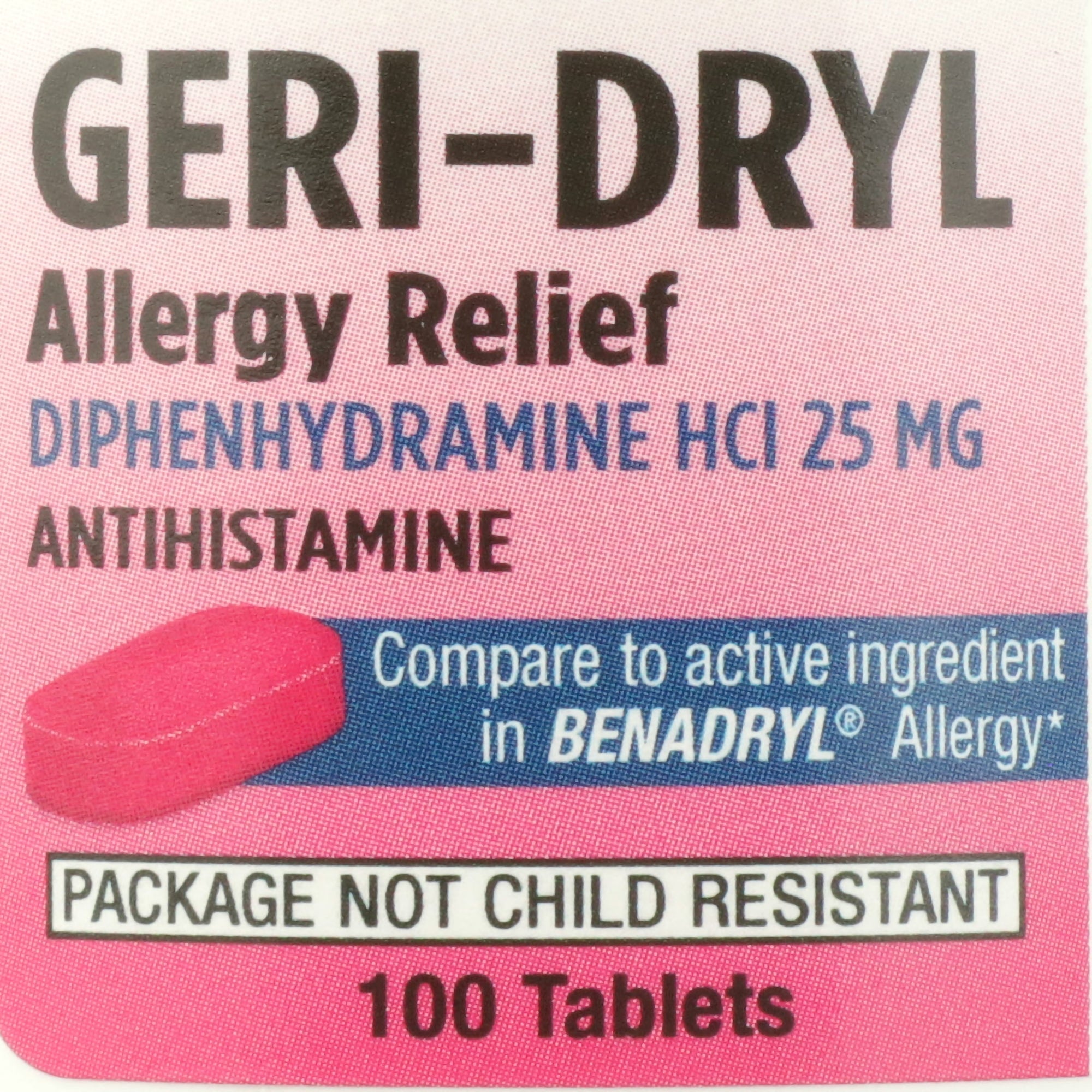 Allergy Relief Geri-Dryl 25 mg Strength Tablet 100 per Bottle - image 2