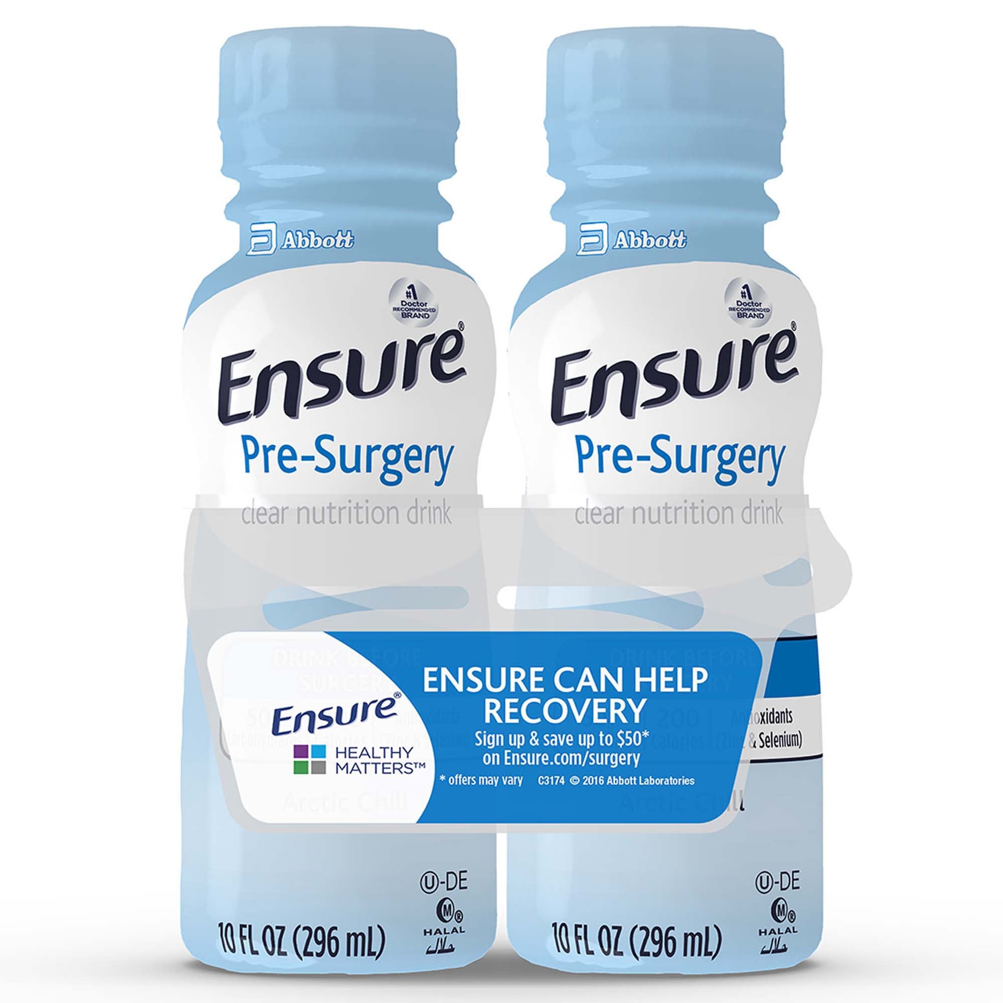 Oral Supplement Ensure® Pre-Surgery Clear Carbohydrate Drink Strawberry Flavor Liquid 10 oz. Bottle