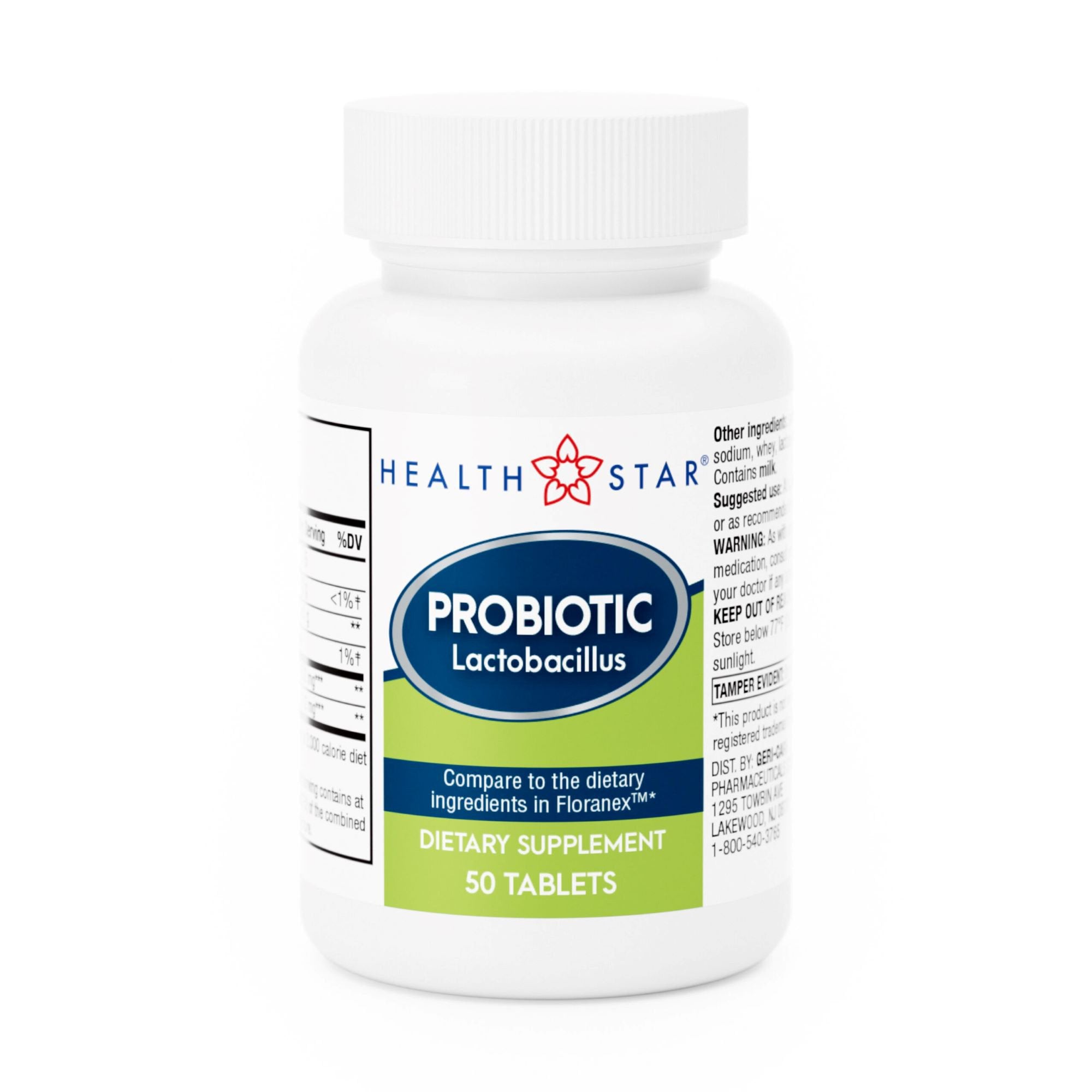 Probiotic Dietary Supplement HEALTH STAR® 50 per Bottle Tablet