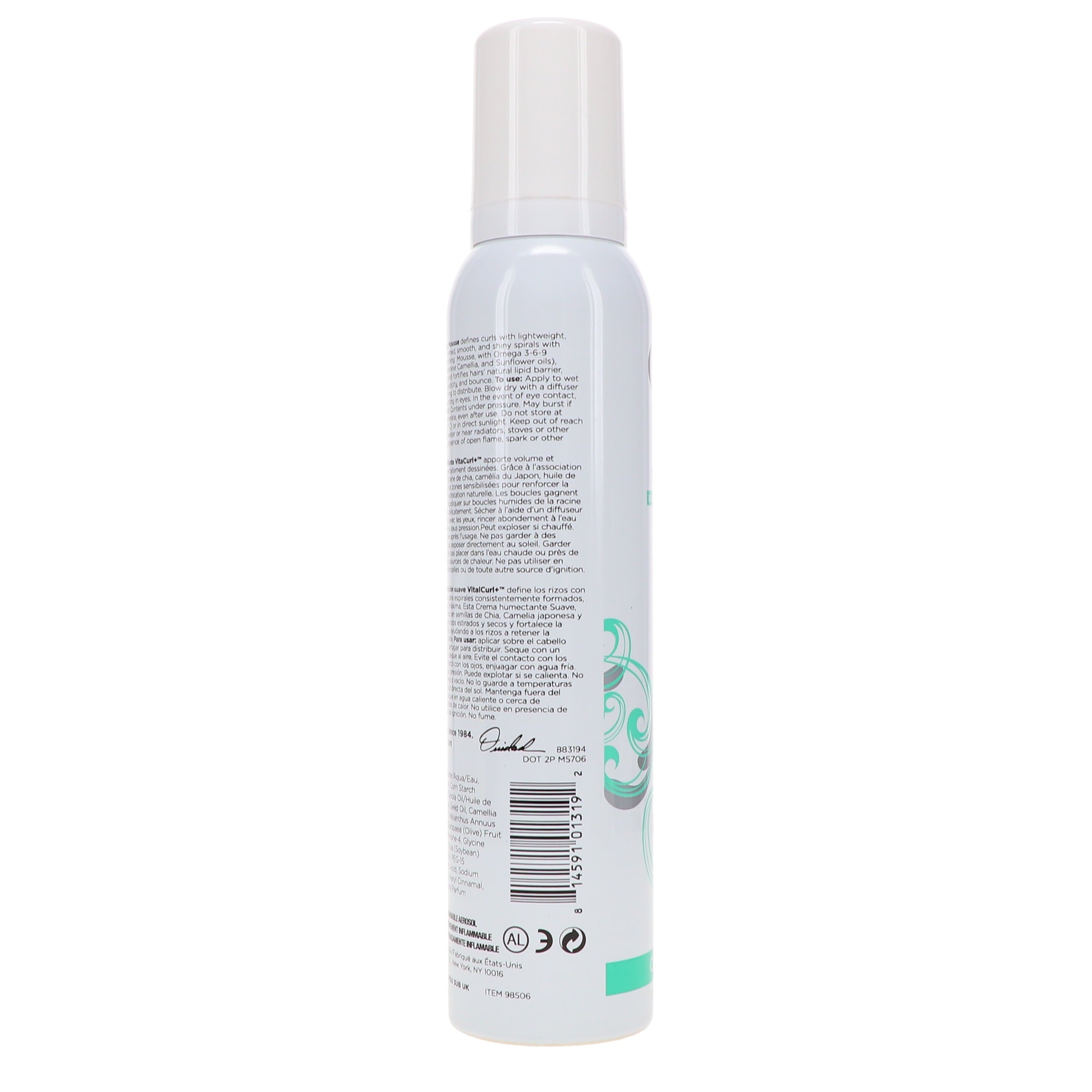 Ouidad Vitalcurl+ Curl Defining Mousse, Lightweight Hair Foam, Air-Dry Styler, 5.7 Oz
