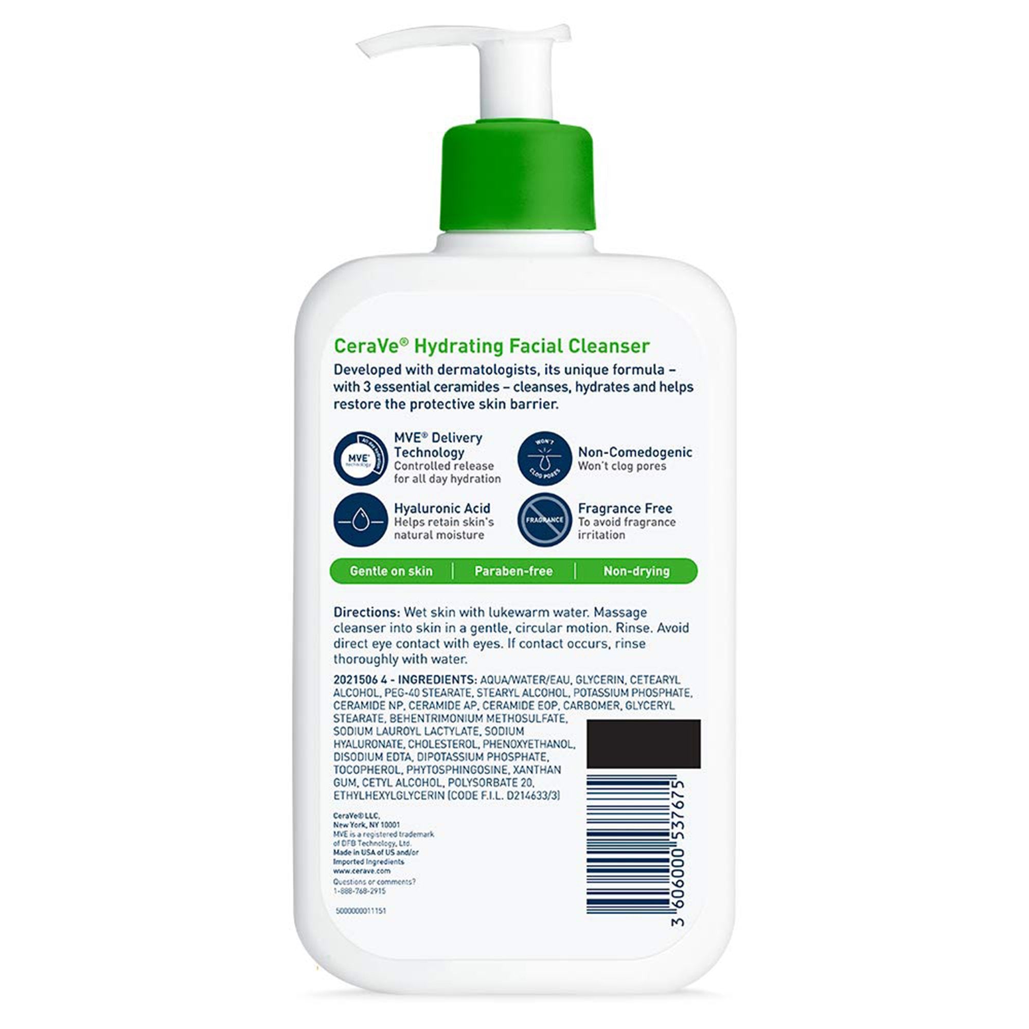 Facial Cleanser CeraVe® Foaming Foaming 16 oz. Pump Bottle Unscented - image 2