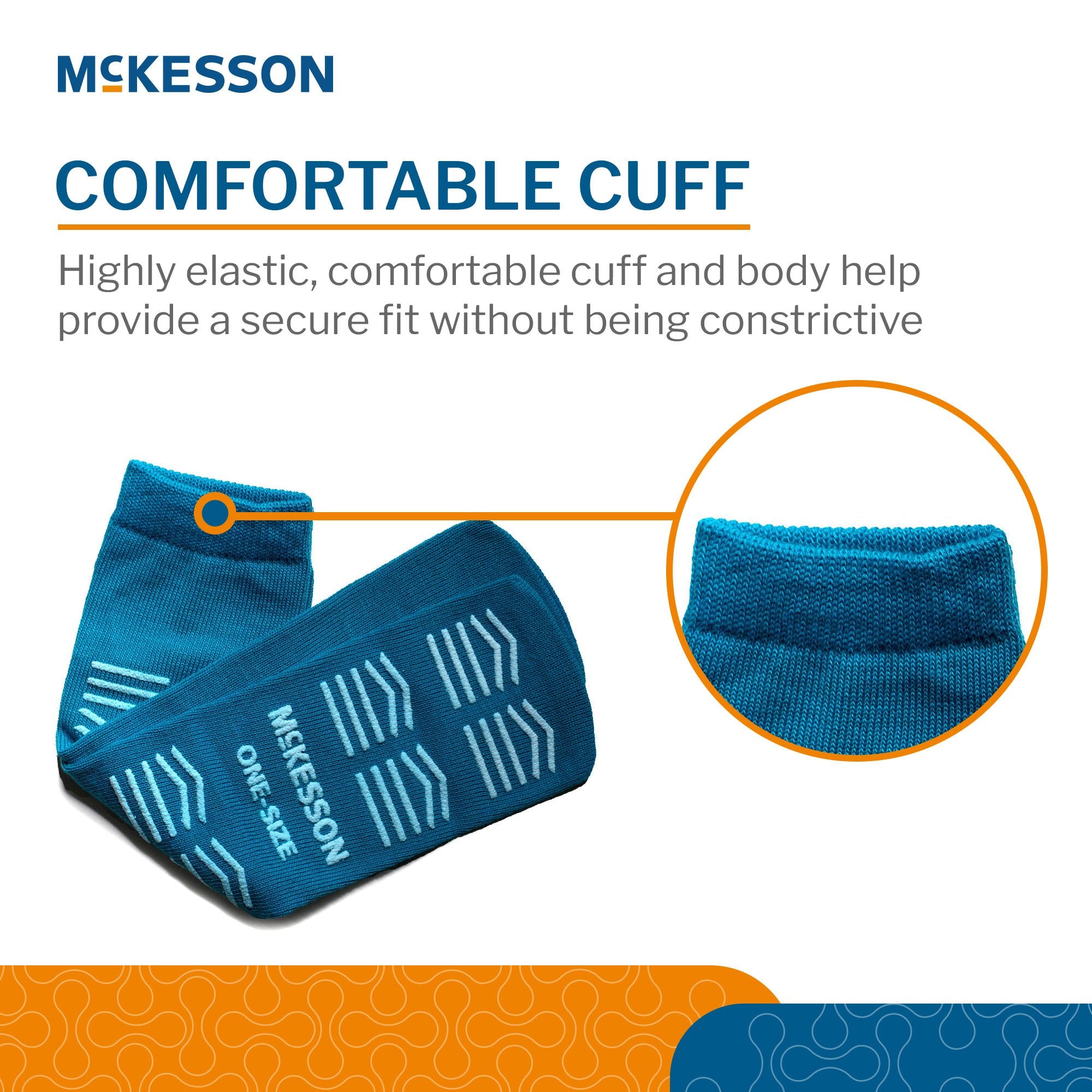 Slipper Socks McKesson Unisex Adult One Size Fits Most Single Tread Single Patient Use Teal - image 5