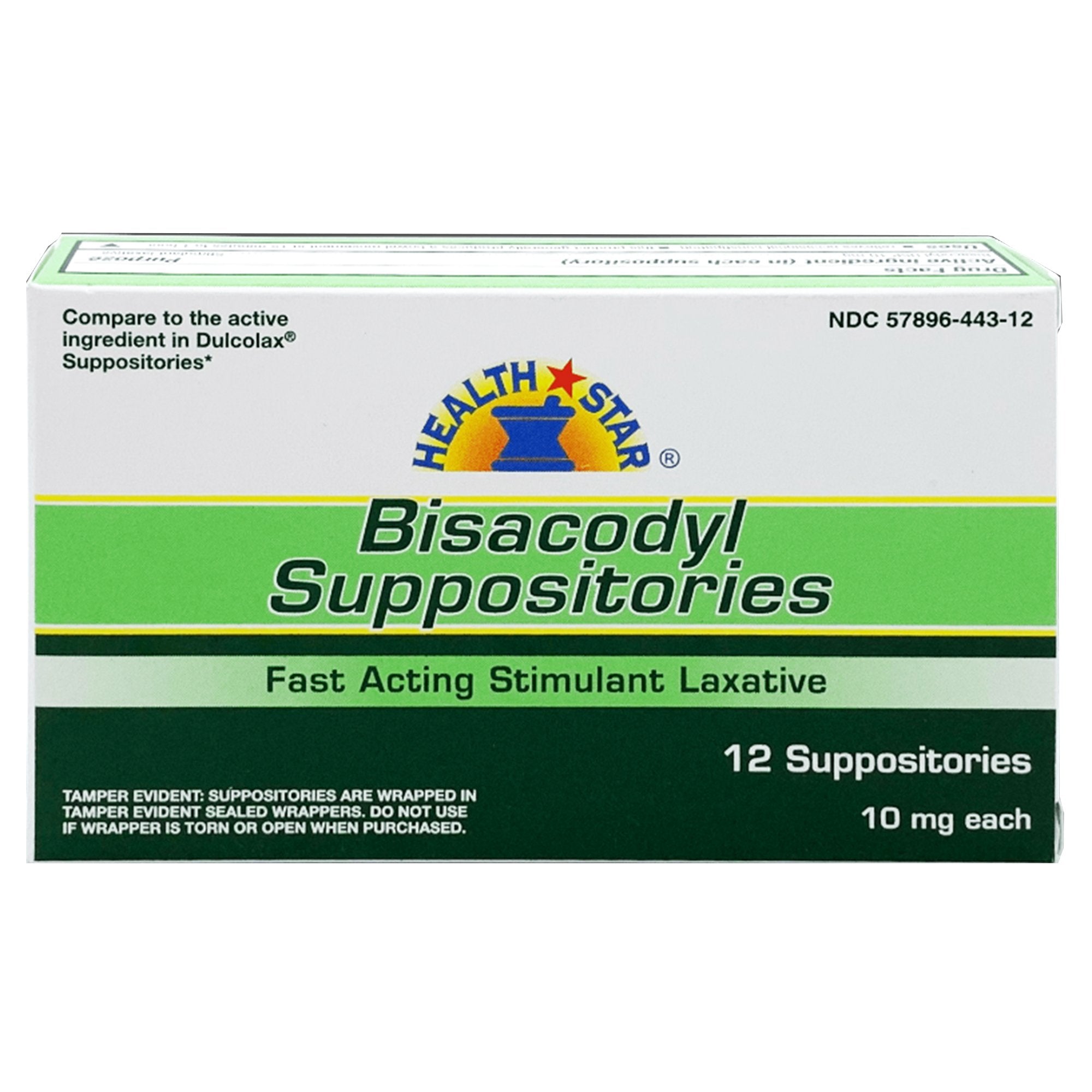 Laxative HEALTH STAR® Suppository 12 per Box 10 mg Strength Bisacodyl USP - image 2