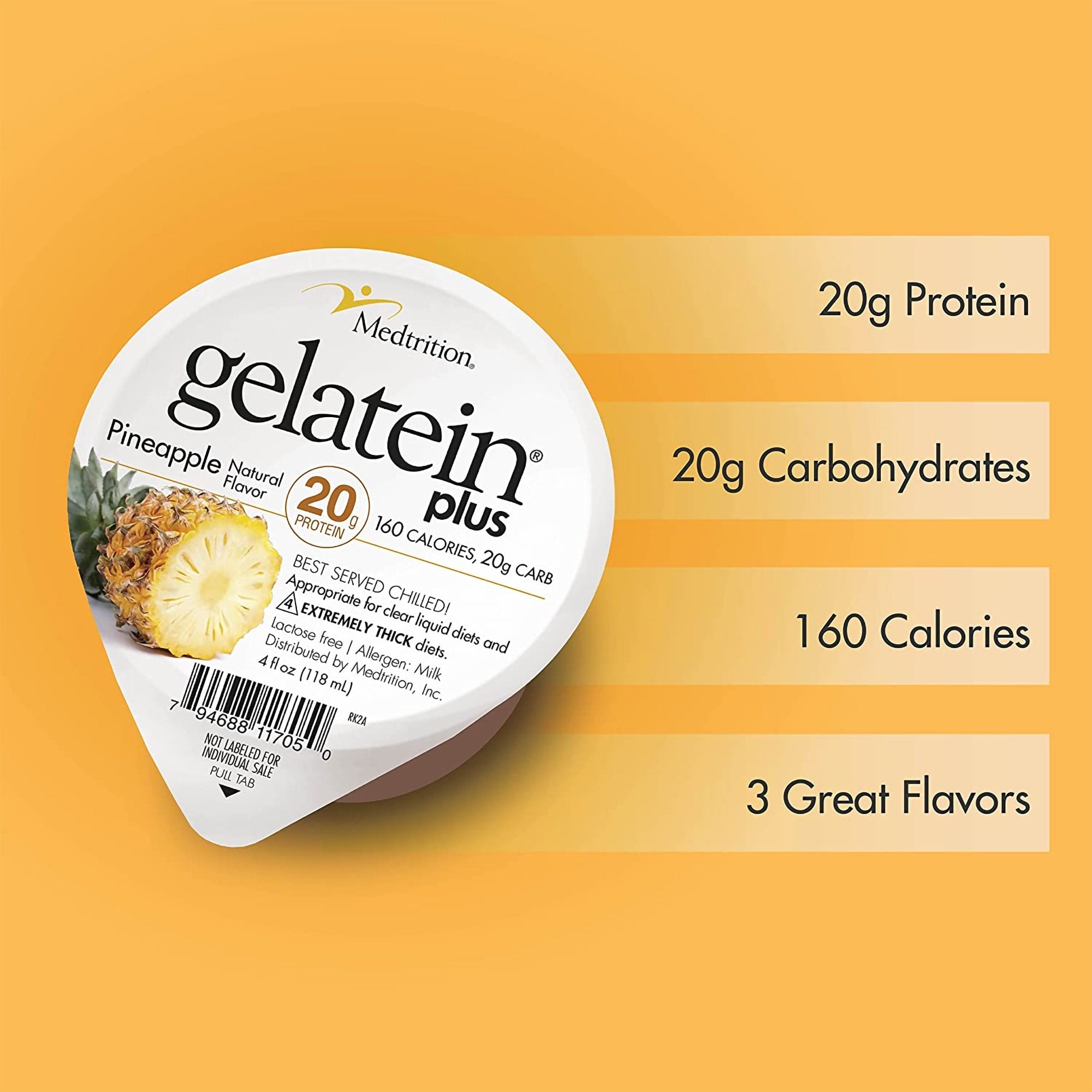 Oral Supplement Gelatein® Plus Pineapple Flavor Gel 4 oz. Cup - image 5