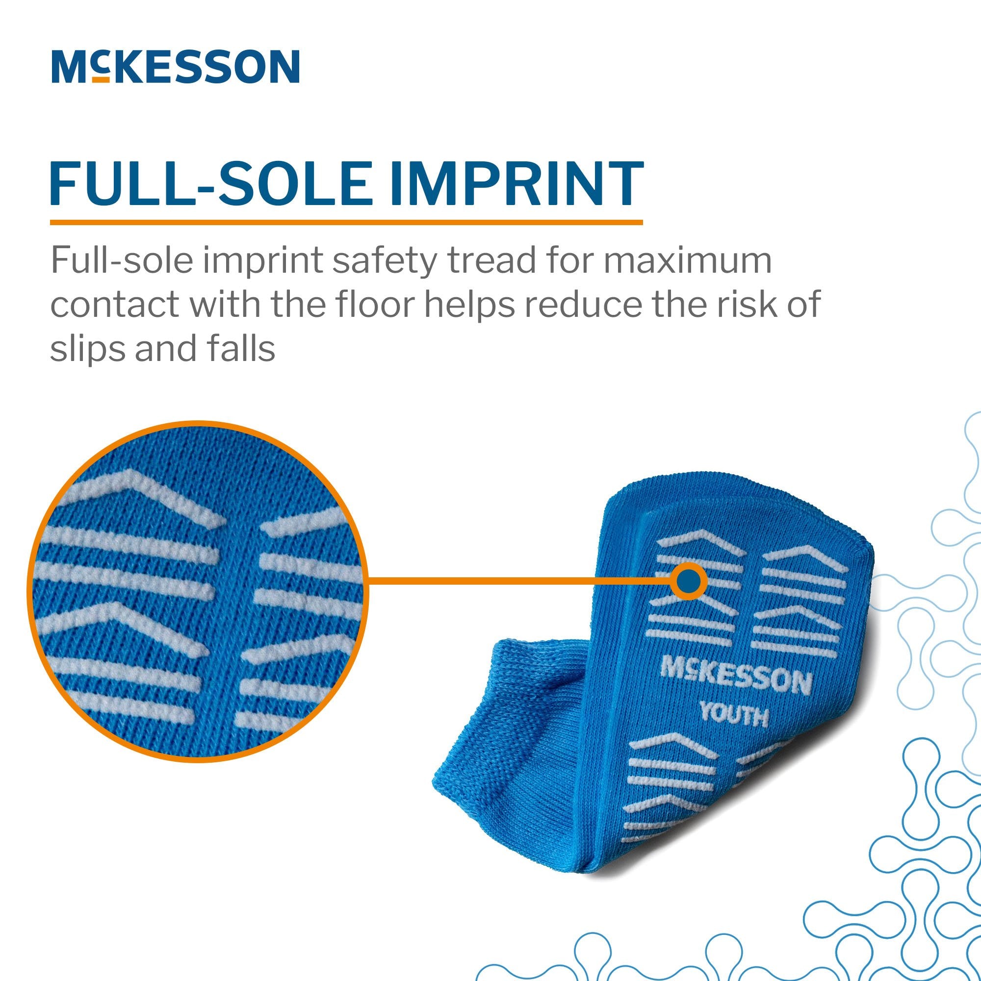 Slipper Socks McKesson Unisex Youth Single Tread Single Patient Use Light Blue - image 4