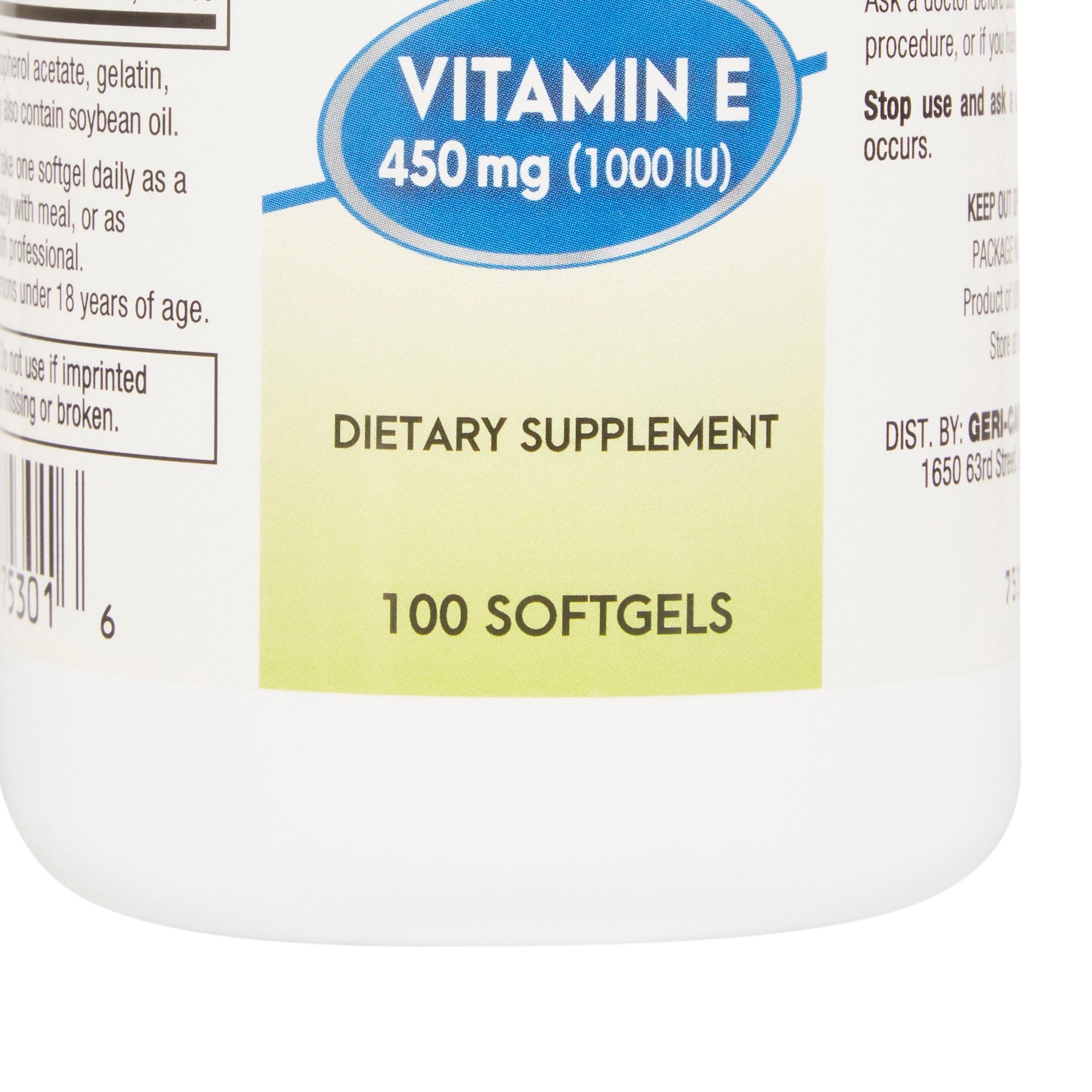 Vitamin Supplement Geri-Care® Vitamin E 1,000 IU Strength Softgel 100 per Bottle - image 4