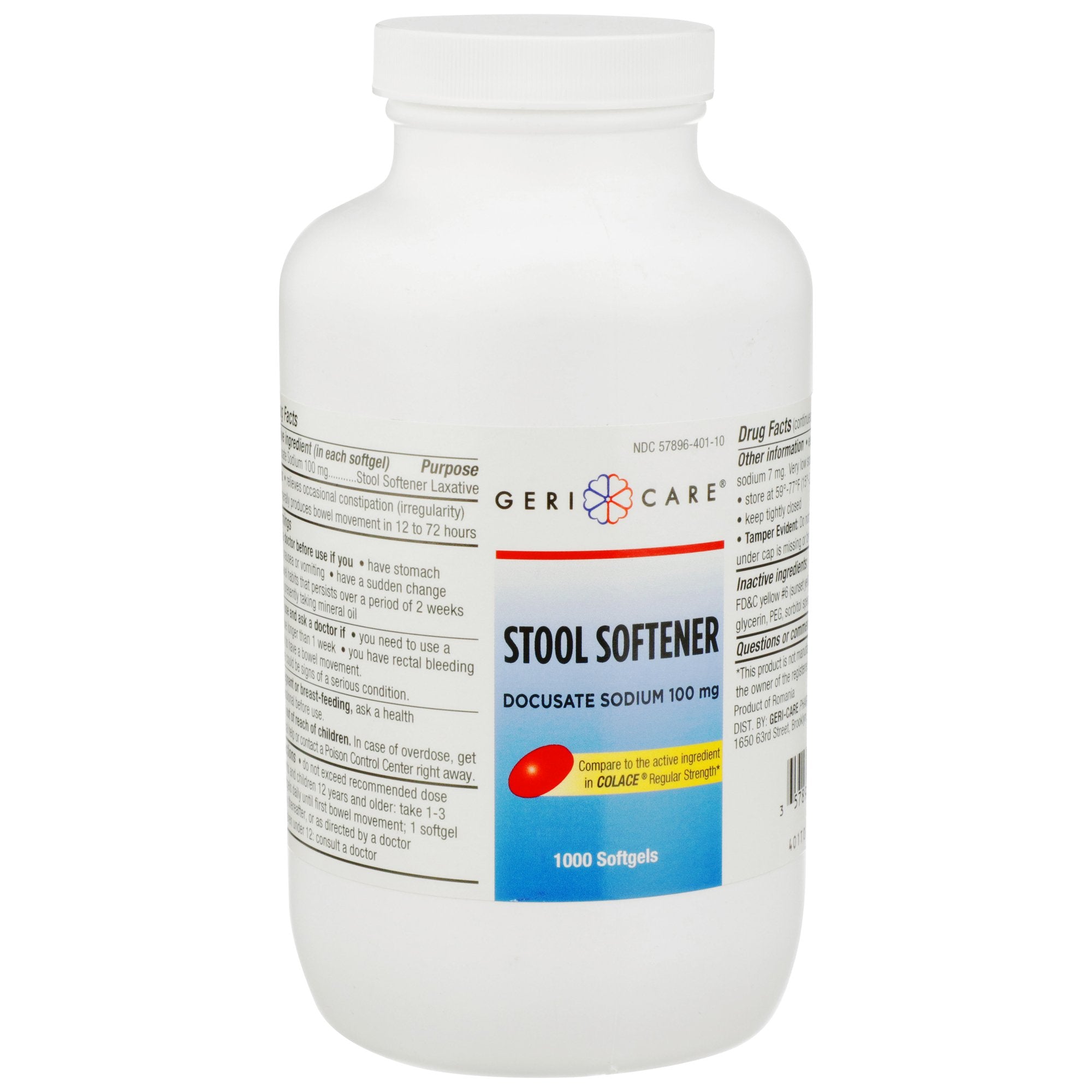 Stool Softener Geri-Care® Softgel 1,000 per Bottle 100 mg Strength Docusate Sodium - image 2