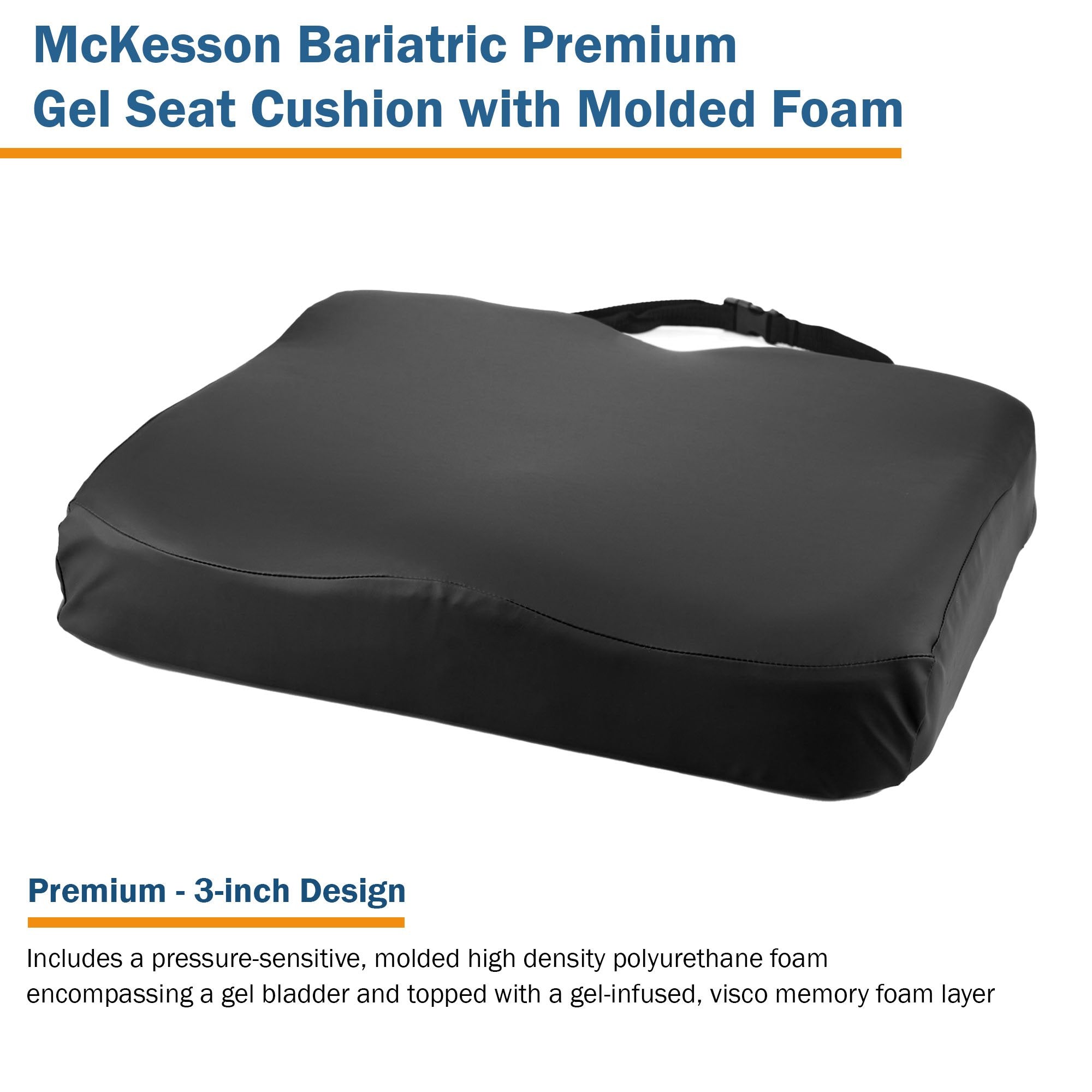 Contoured Seat Cushion McKesson 22 W X 18 L X 3 D Inch Foam / Gel - image 3