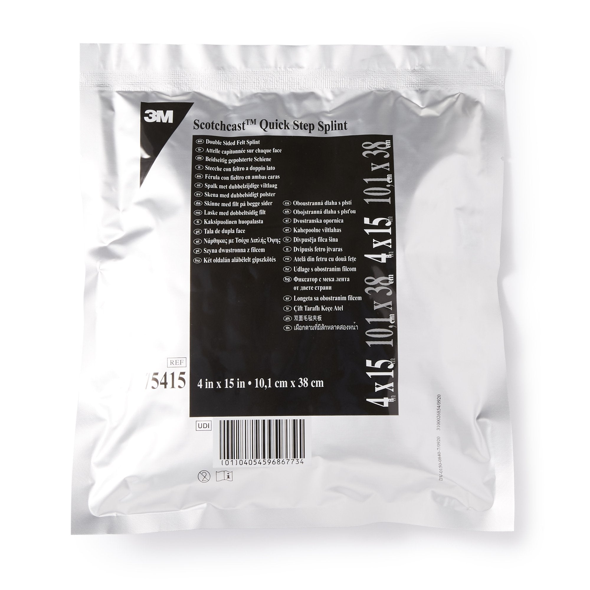 3M™ Scotchcast™ Quick Step Double Sided Felt Padded Splint, 4 x 15 Inch