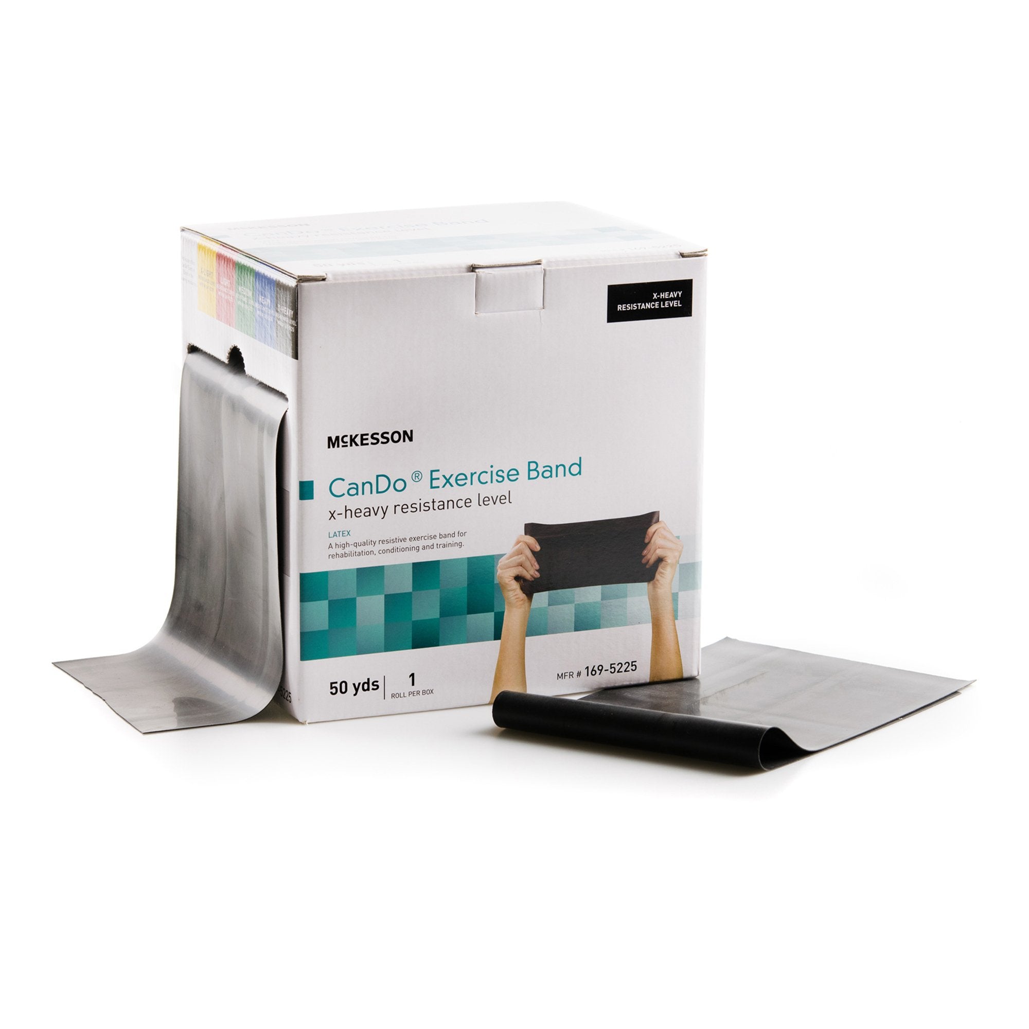 McKesson Exercise Resistance Band, Black, 5" x 50 Yard, Extra-Heavy Resistance