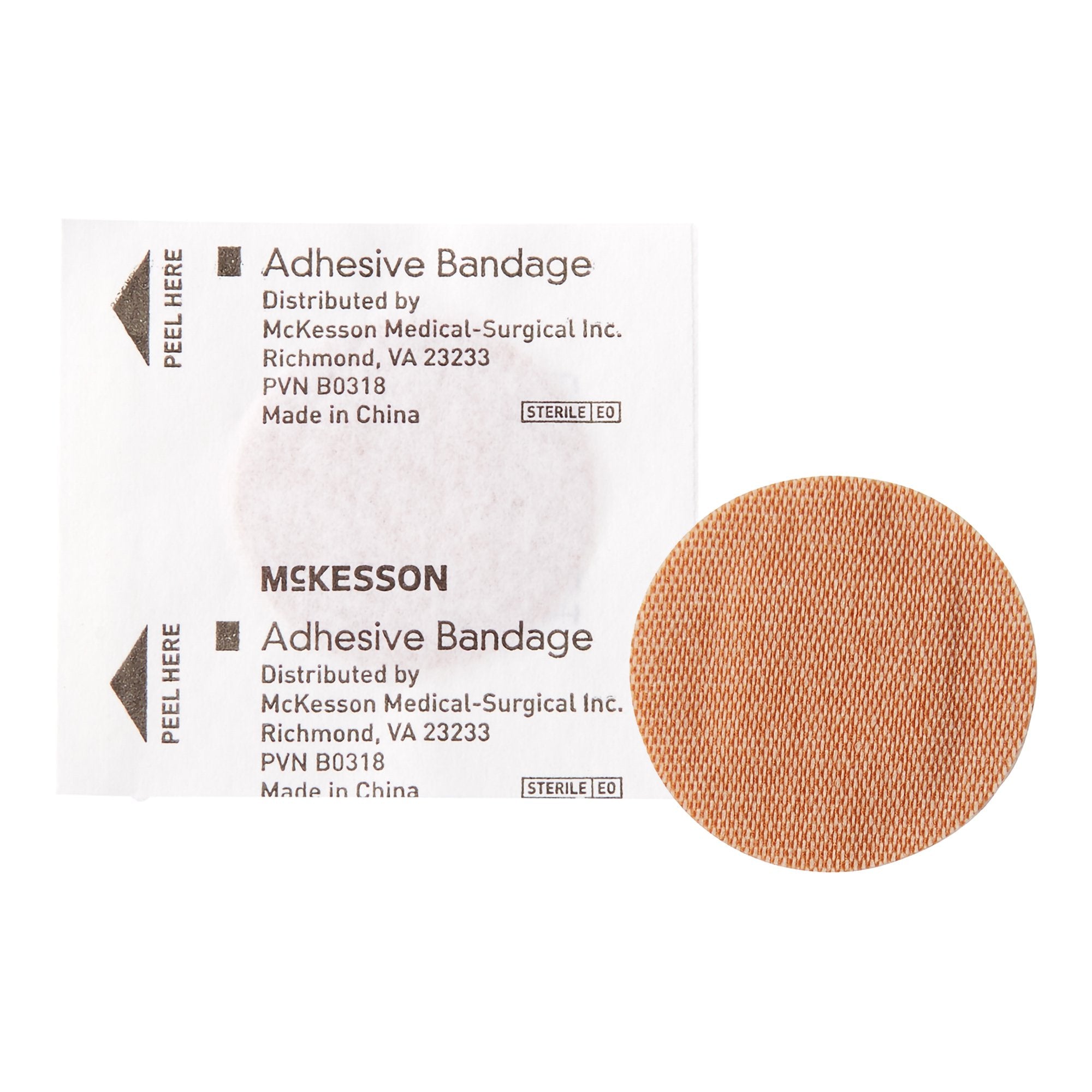 Adhesive Spot Bandage McKesson Fabric Tan 1 Inch Diameter Sterile - image 2