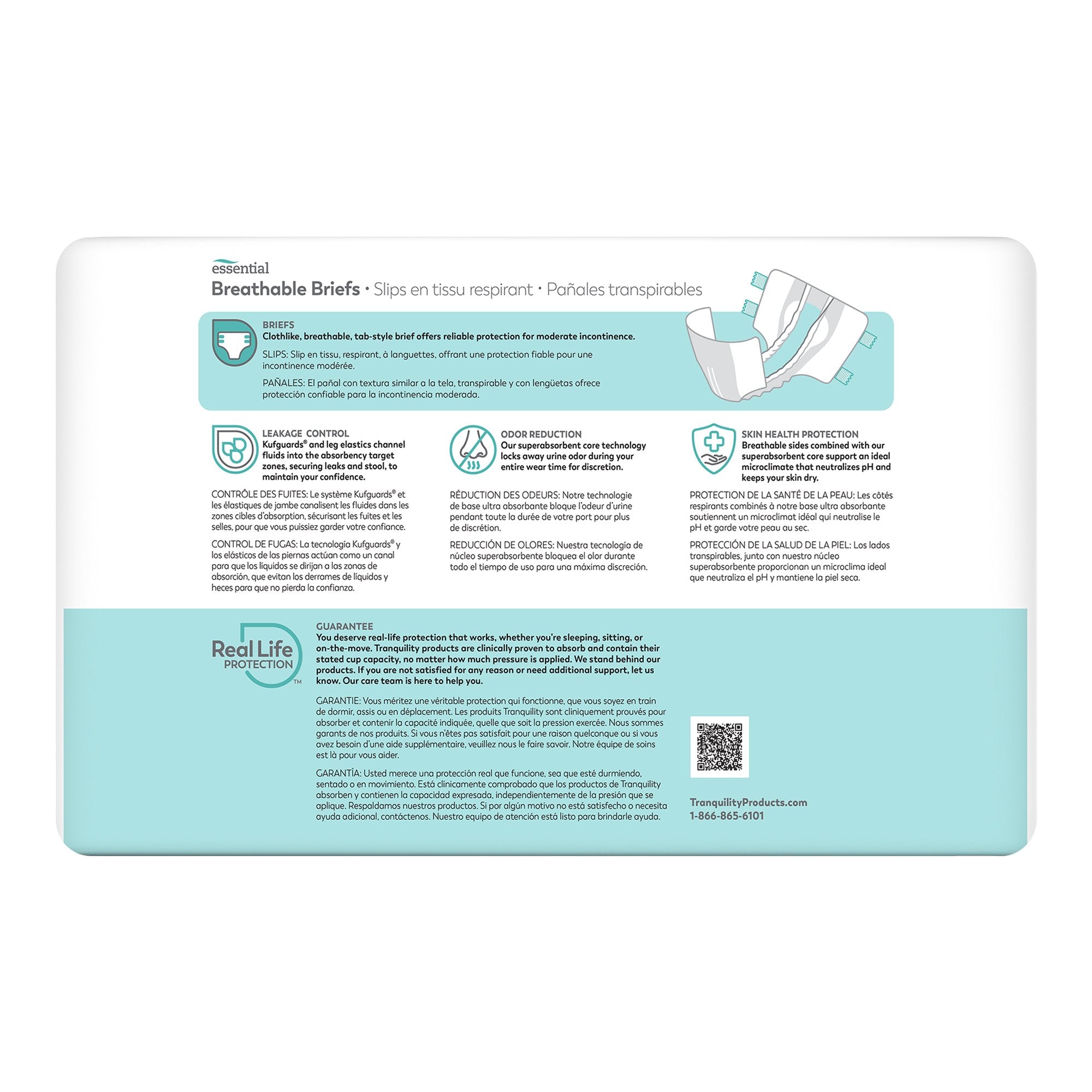 Incontinence Brief Tranquility® Essential Adult Large Unisex Disposable Moderate Absorbency - image 3