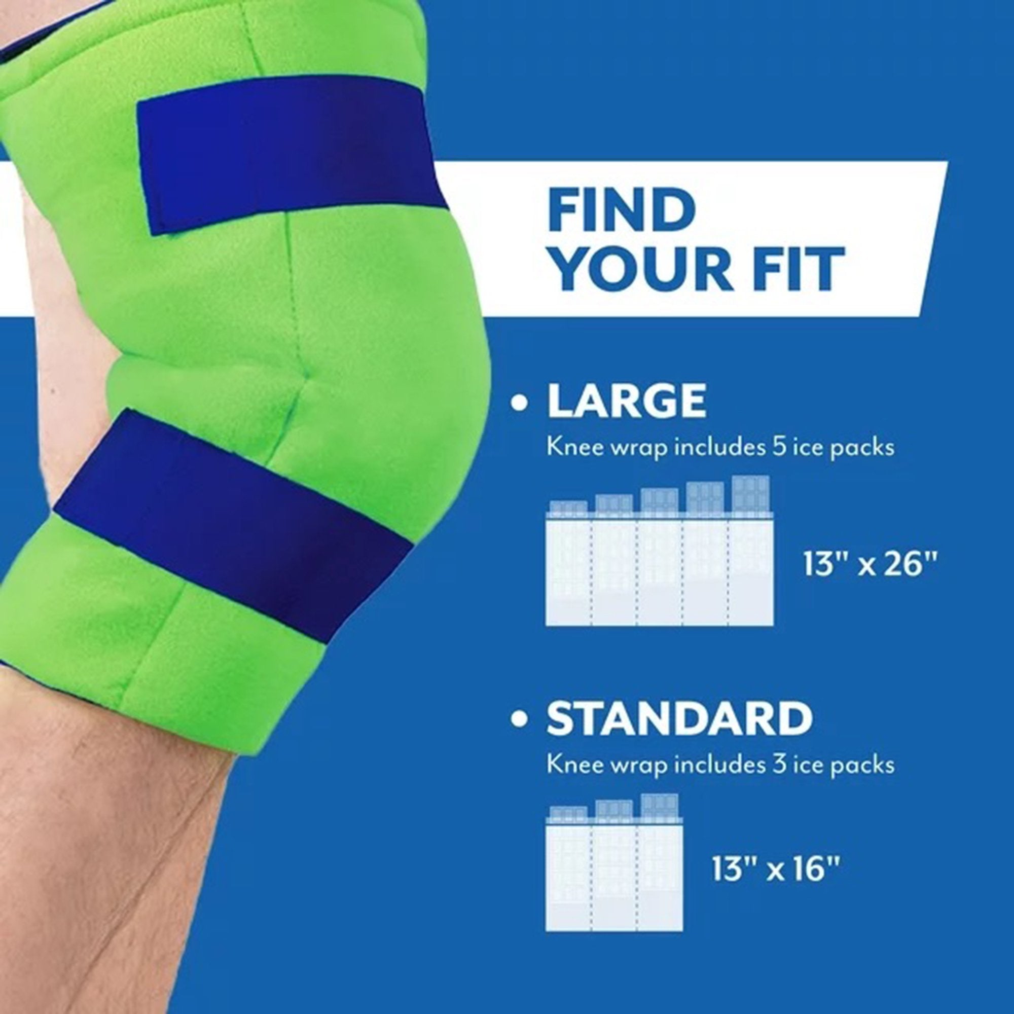 Cold Pack with Wrap Polar Ice® Knee Standard 13 X 16 Inch Nylon / Polyester / Water Reusable - image 9