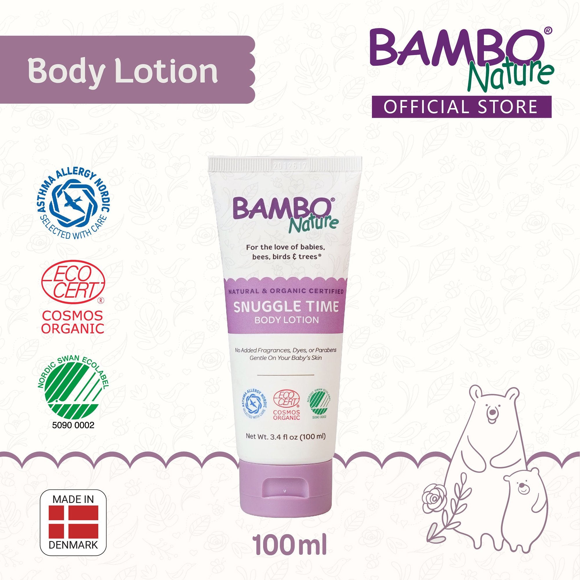Baby Lotion Bambo® Nature Snuggle Time 3.4 oz. Tube Unscented Lotion - image 3