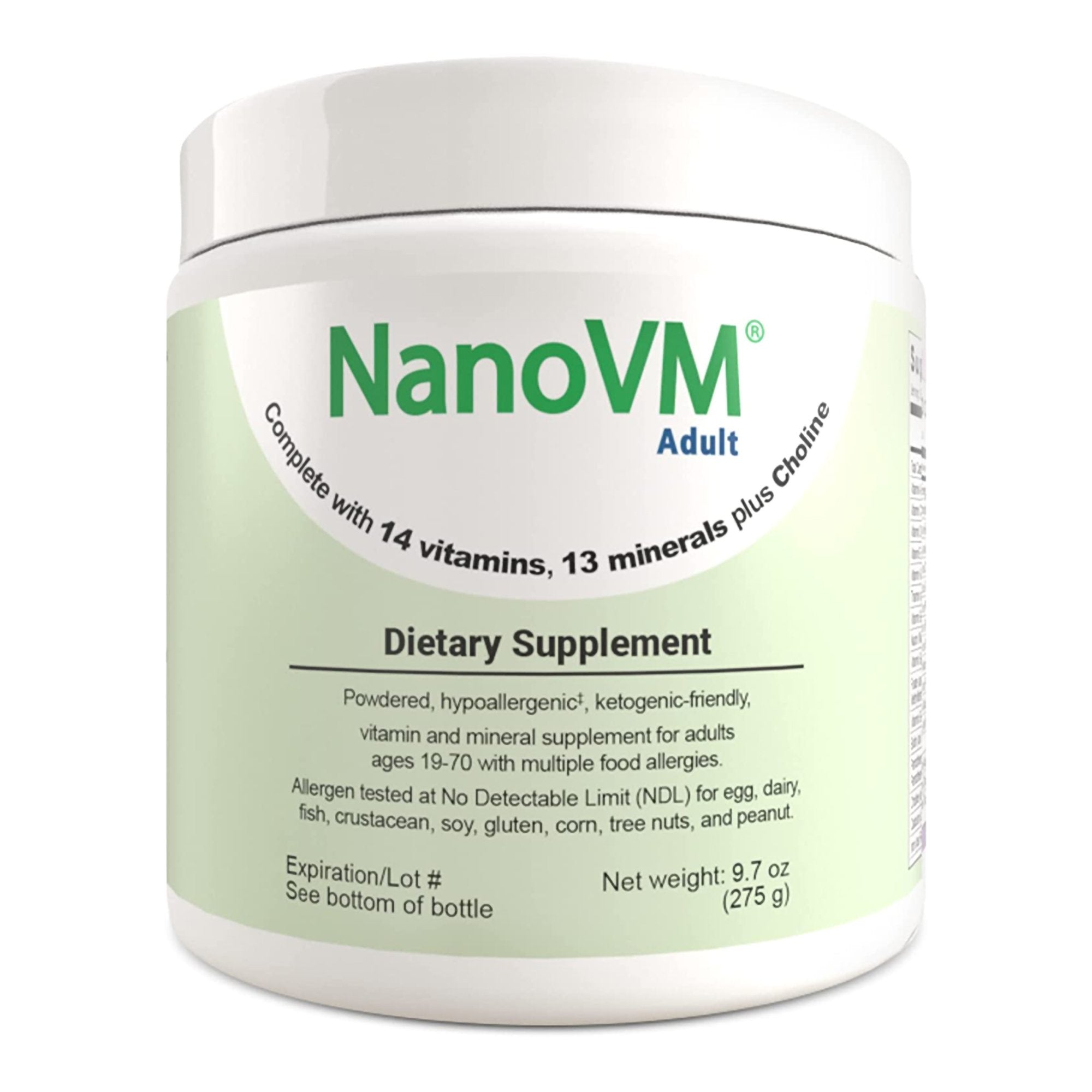 Oral Supplement NanoVM® Adult Unflavored Powder 275 Gram Jar