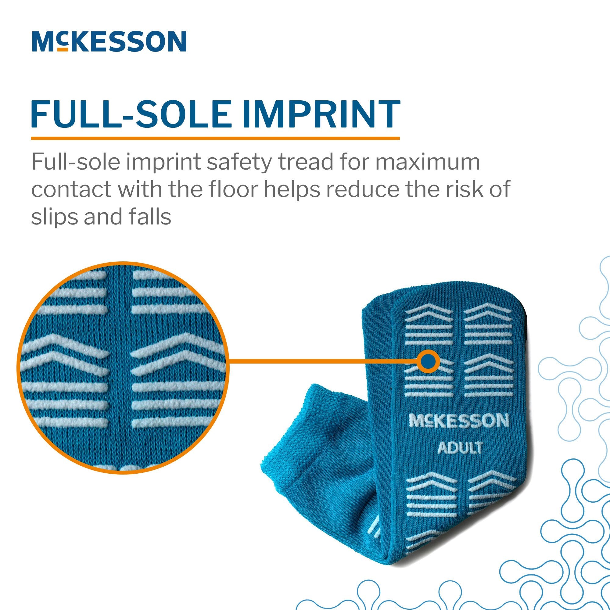 Slipper Socks McKesson Unisex Adult Large Single Tread Single Patient Use Teal - image 4