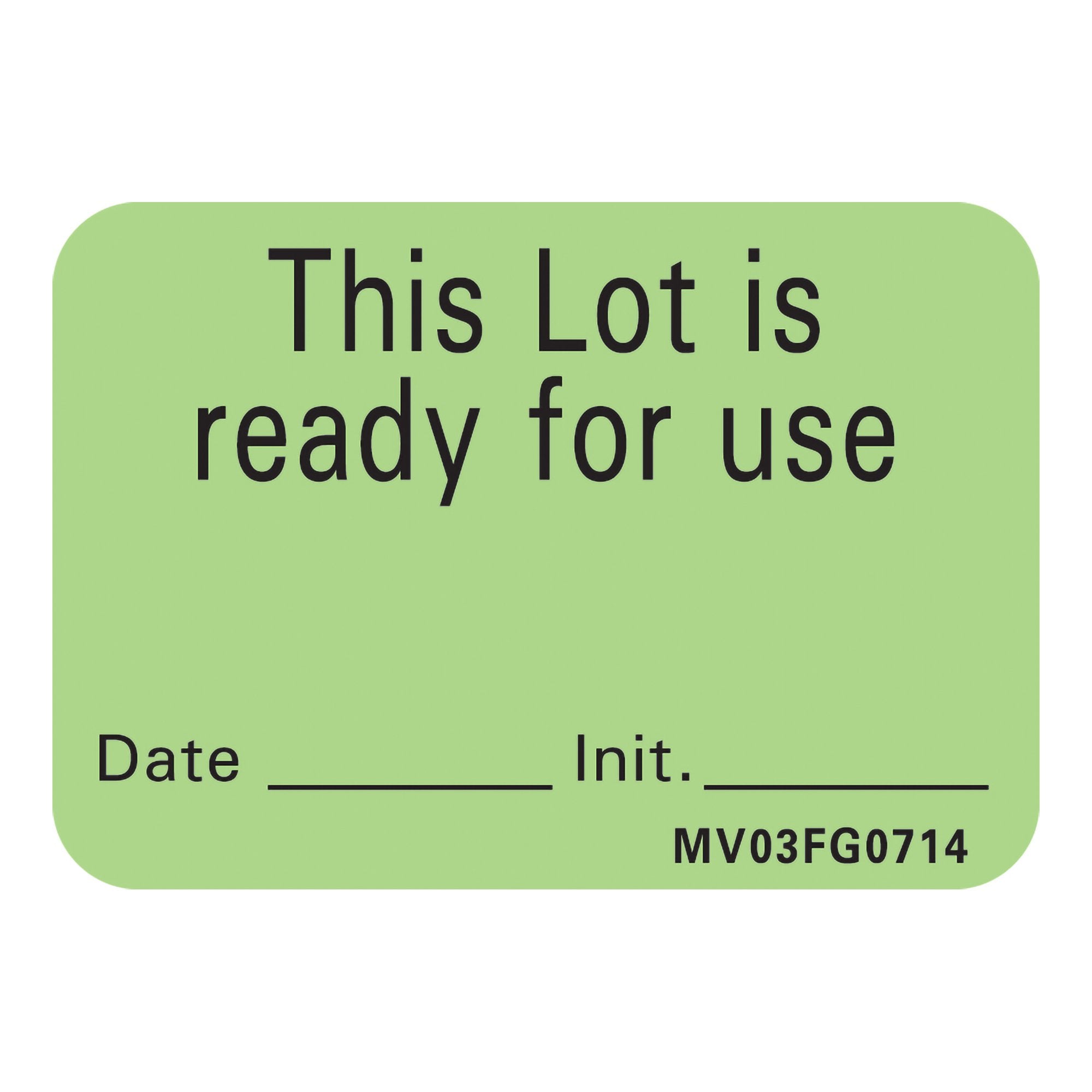 MedVision® "This Lot is Ready for Use" Write-On Label, 1.438 x 1 Inch