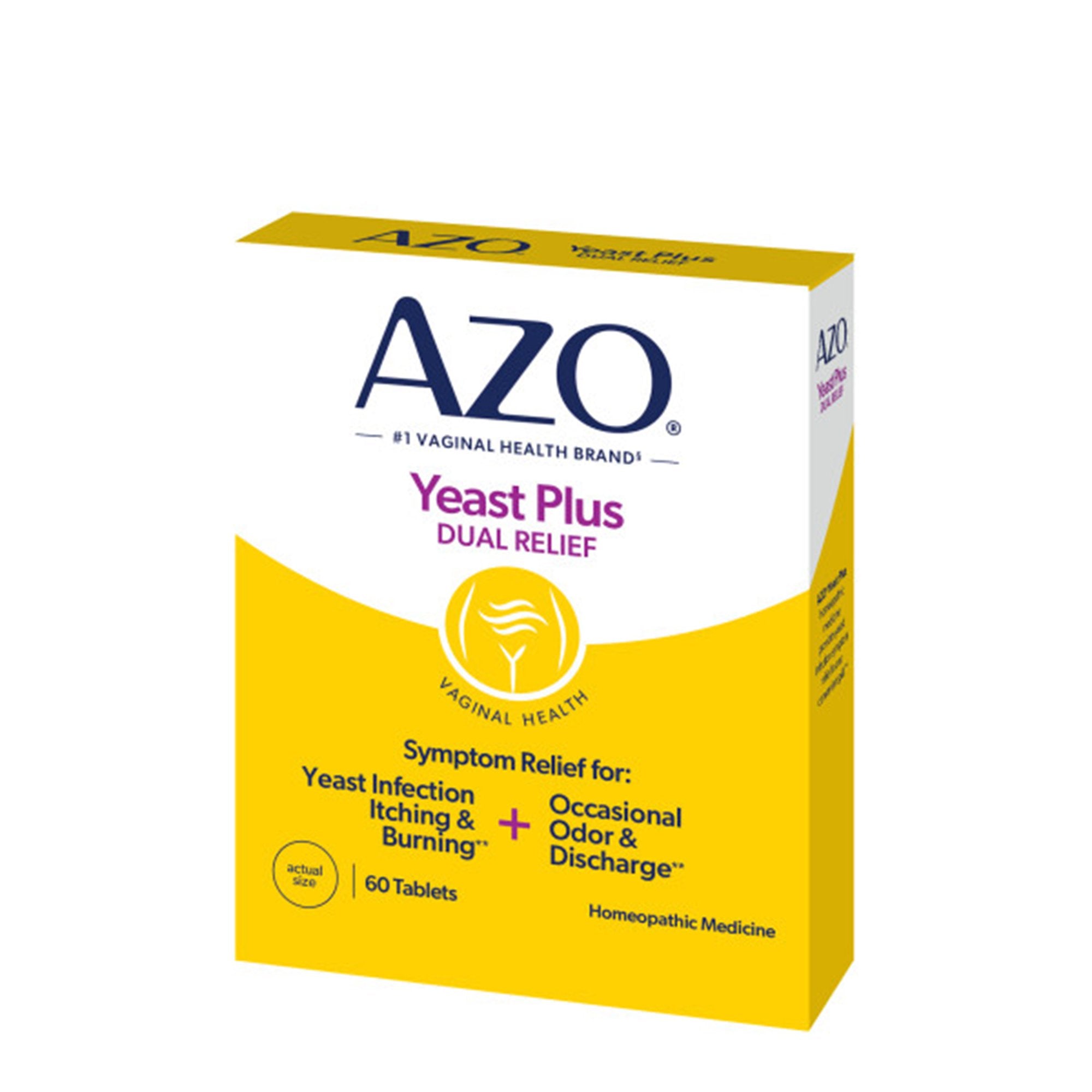 Pain Relief AZO® Yeast® Plus 30X - 30X - 12X -12X Strength Candida Albicans / Kreosotum / Natrium Muriaticum / Sulphur Tablet 60 per Box - image 3