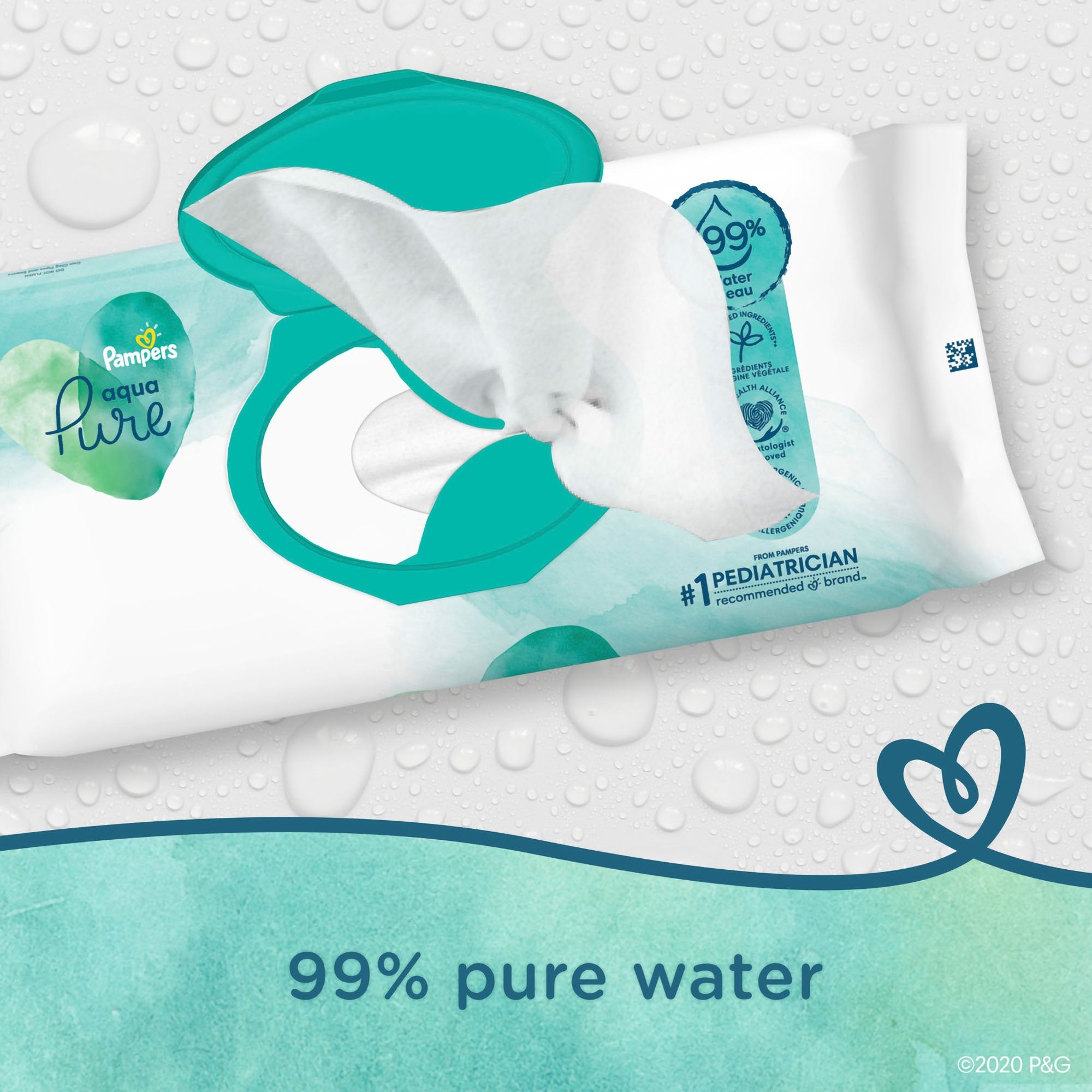 Baby Wipe Pampers® Aqua Pure® Soft Pack Unscented 56 Count - image 4