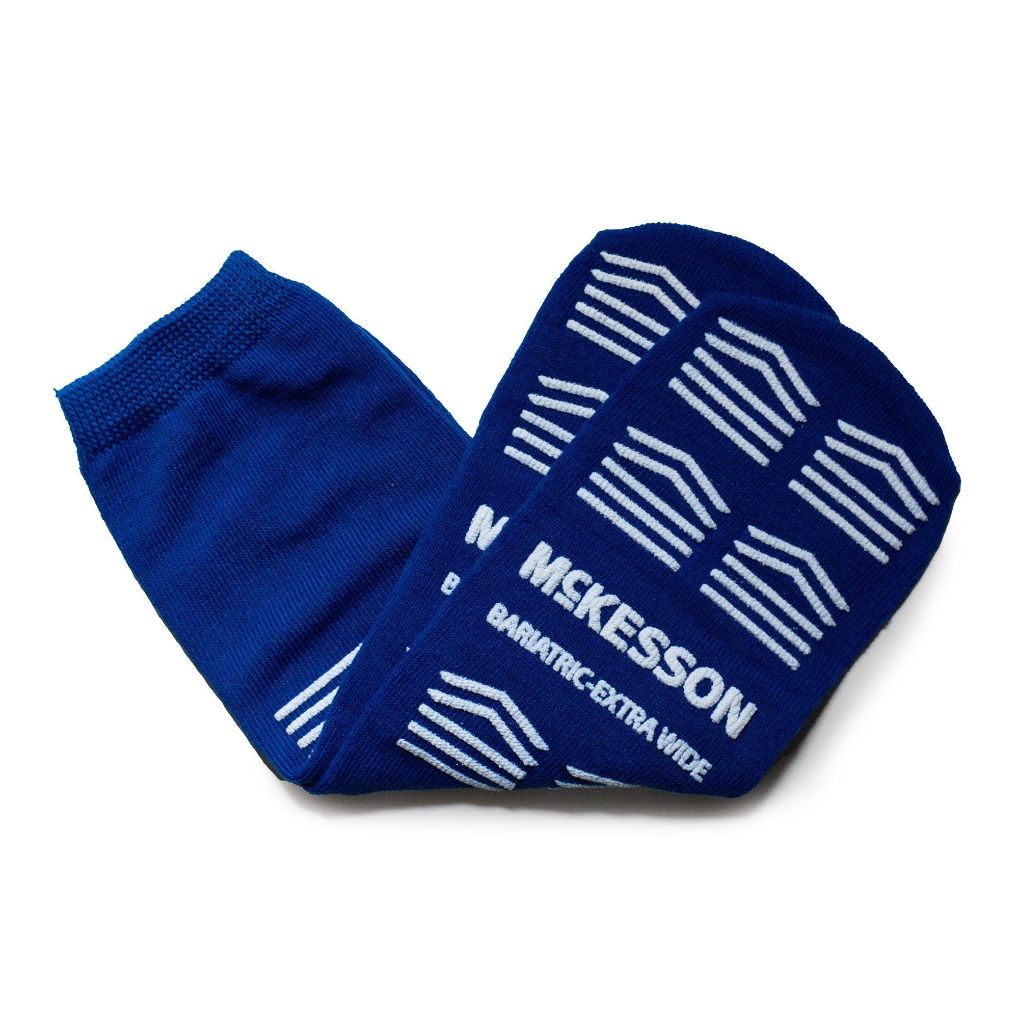 Slipper Socks McKesson Unisex Adult Bariatric / X-Wide Double Tread Single Patient Use Royal Blue