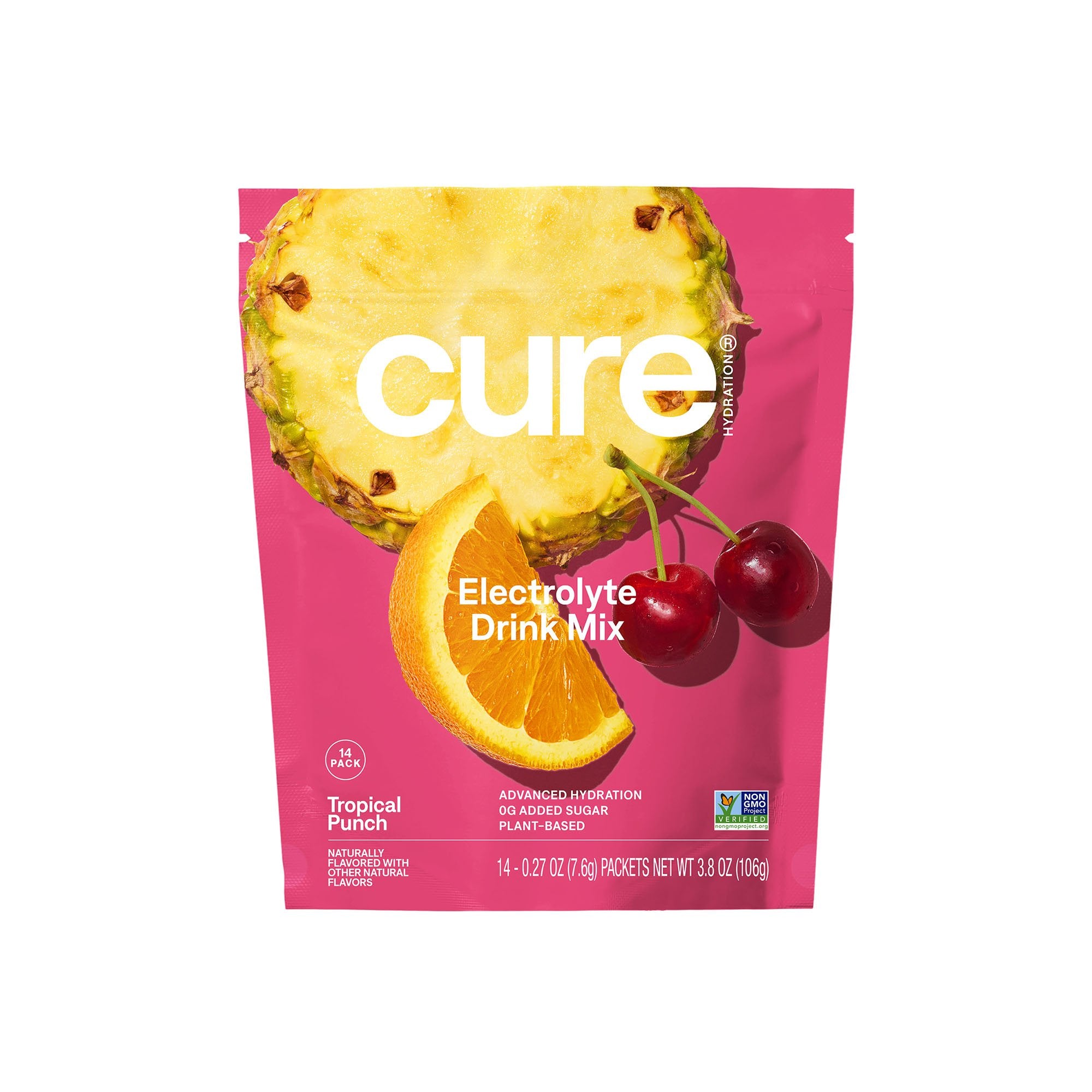 Cure Electrolyte Drink Mix, Tropical Punch, 7.7-gram Packets