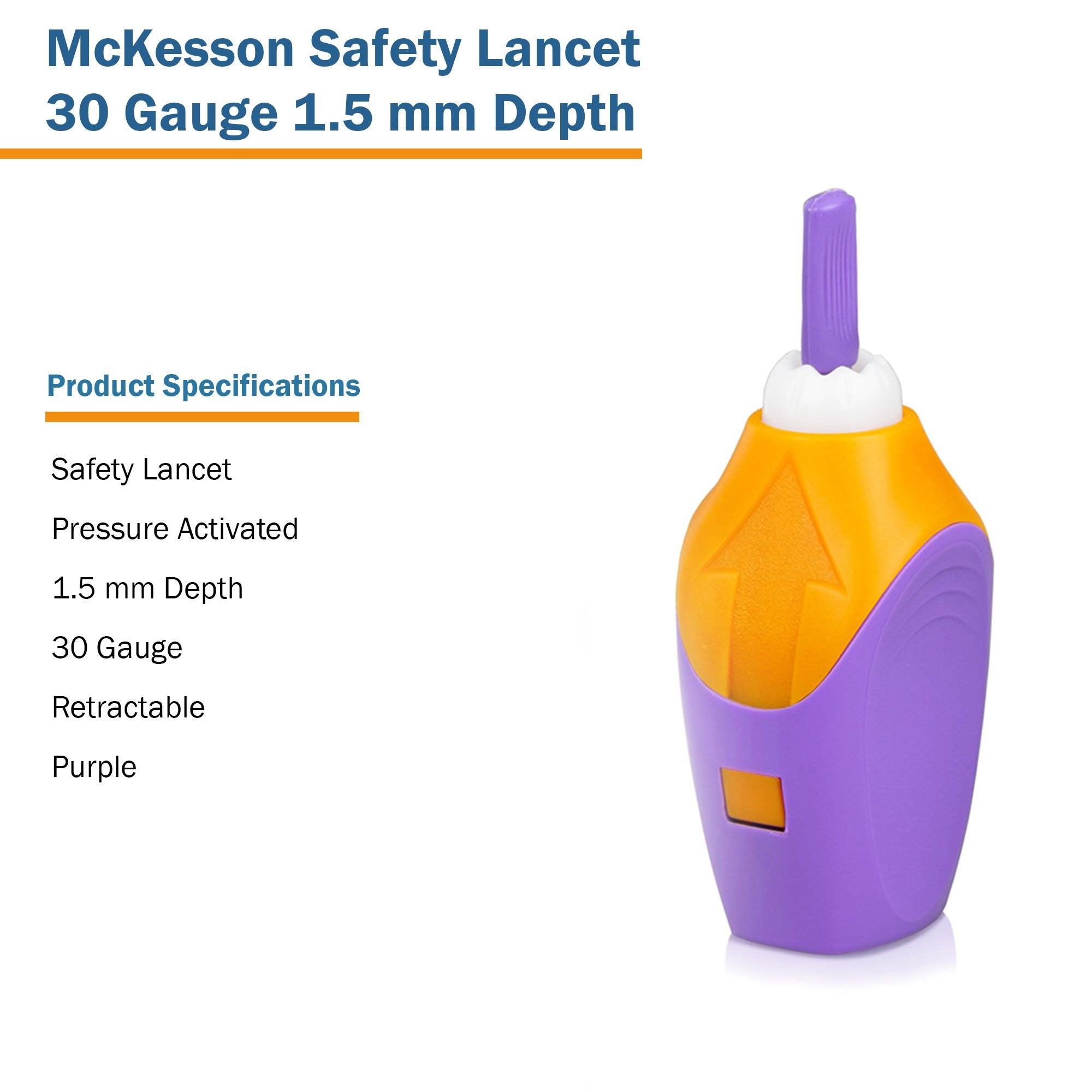 Safety Lancet McKesson 30 Gauge Retractable Pressure Activated Finger - image 5