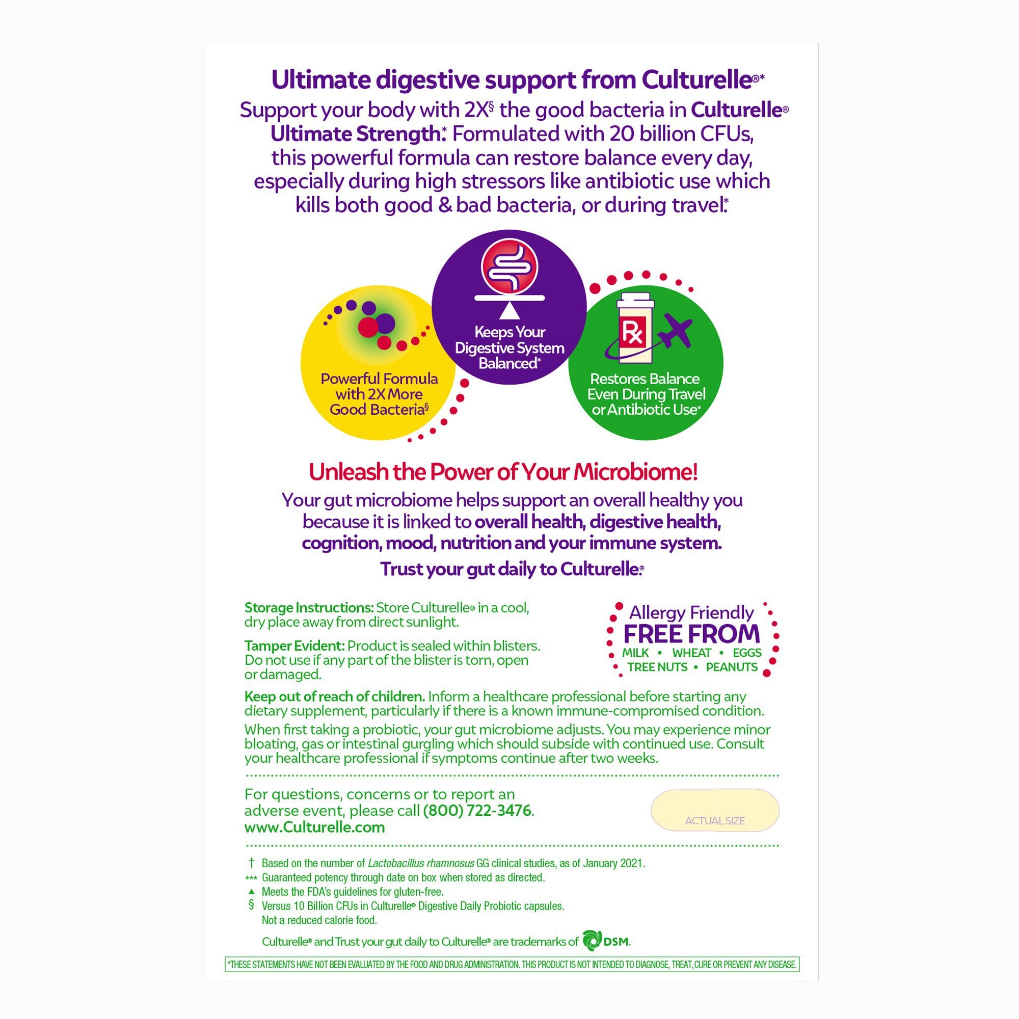 Probiotic Dietary Supplement Culturelle® 20 per Box Capsule - image 4