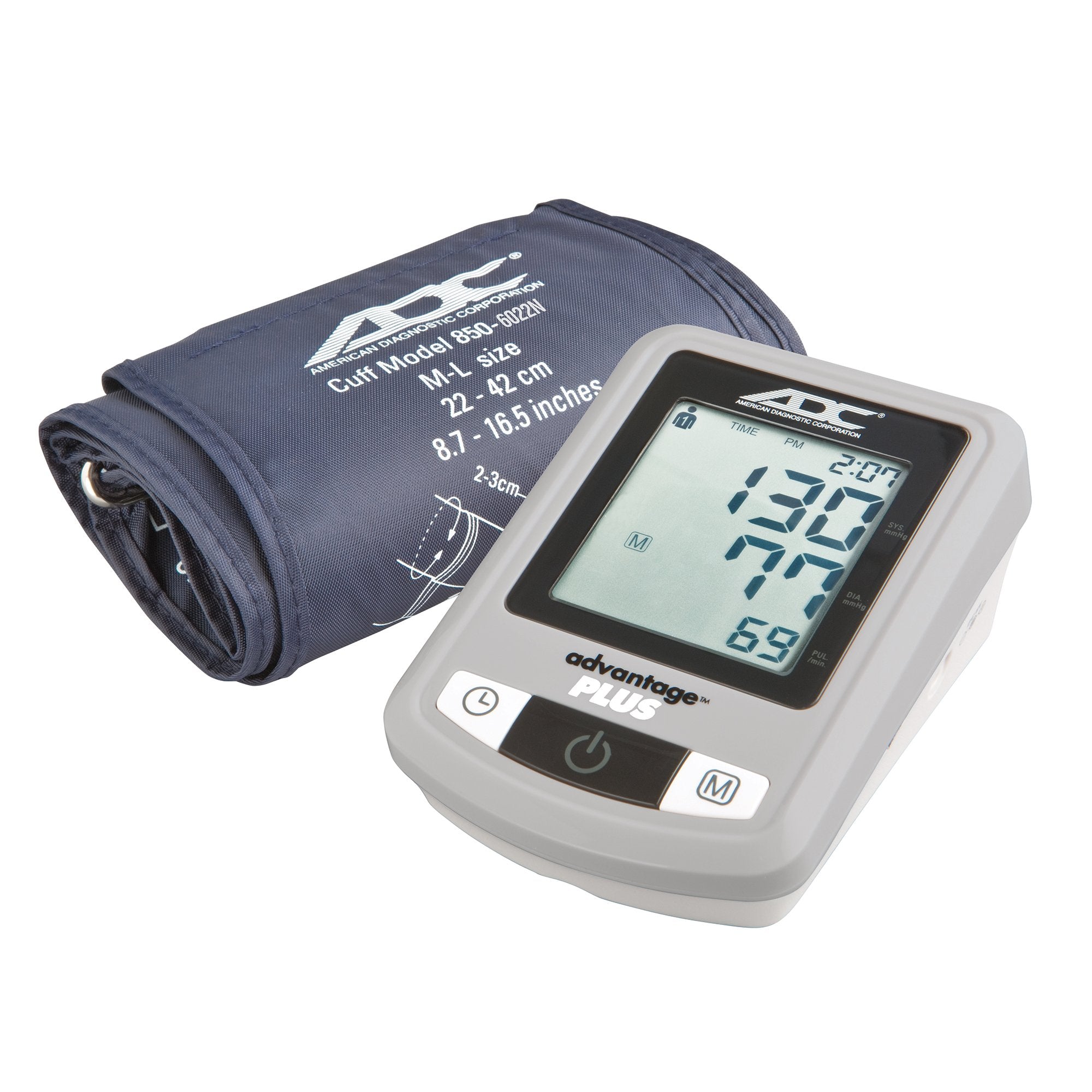 Home Automatic Digital Blood Pressure Monitor Advantage™ 6021N Series Small Adult Cuff Nylon Cuff 17 - 22 cm Desk Model - image 2