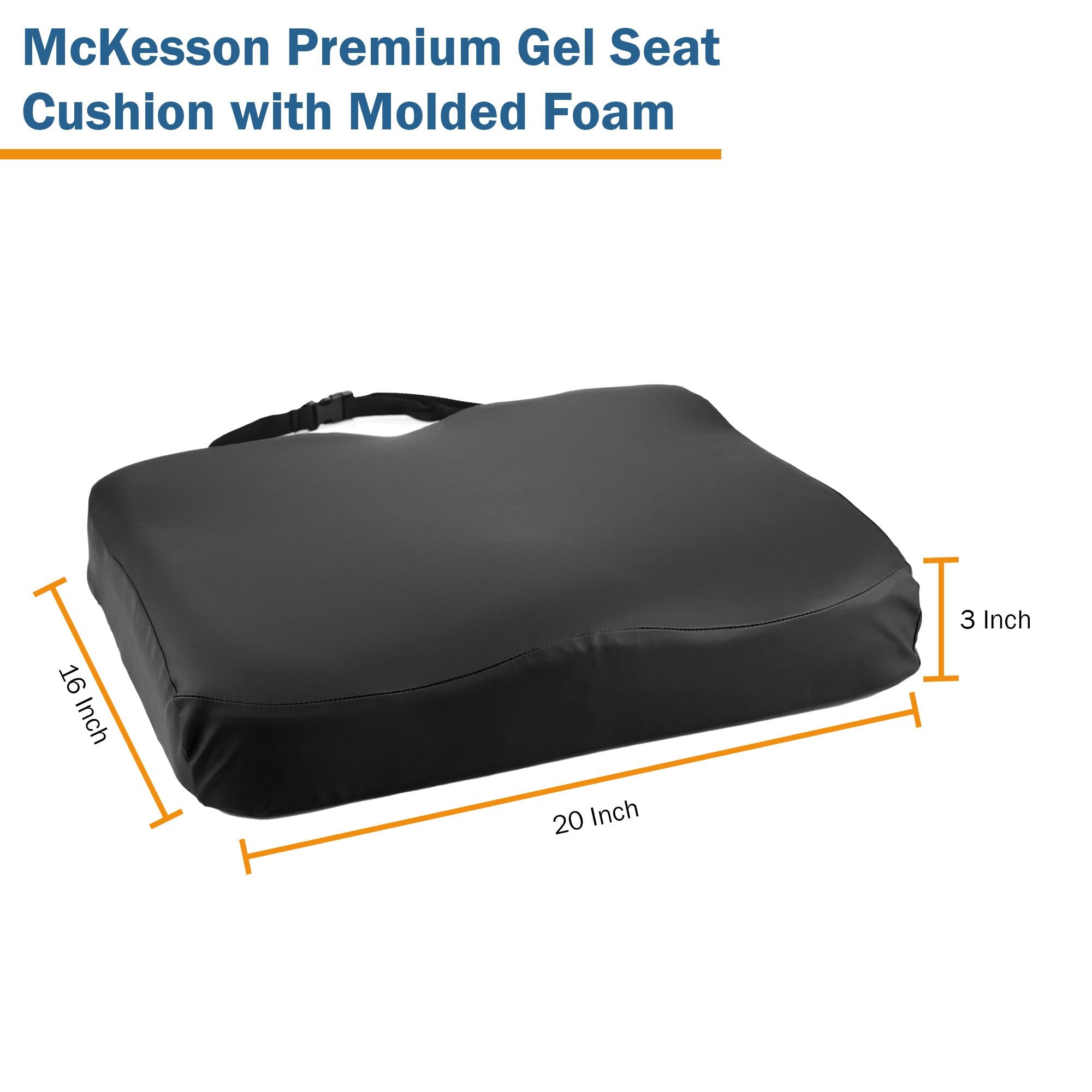 Contoured Seat Cushion McKesson 20 W X 16 L X 3 D Inch Foam / Gel - image 7
