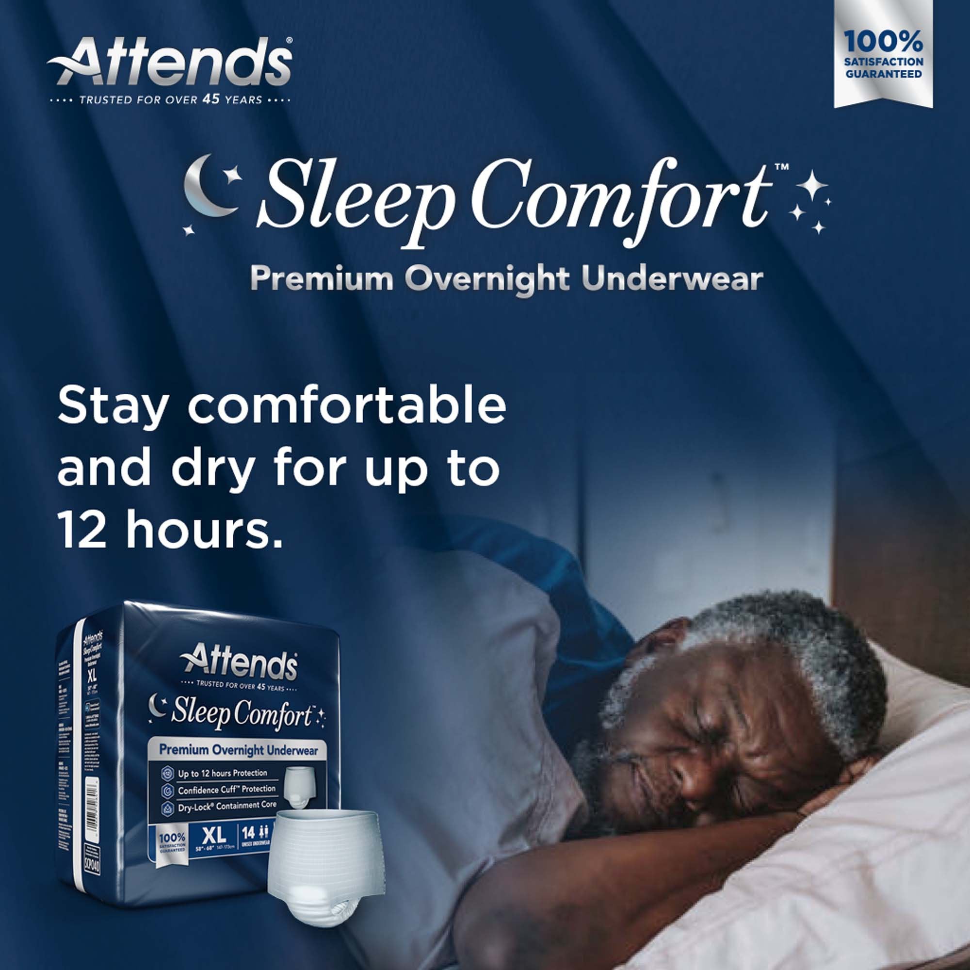 Absorbent Underwear Attends Sleep Comfort Premium Overnight Pull On with Tear Away Seams Adult X-Large Unisex Disposable Heavy Absorbency - image 9