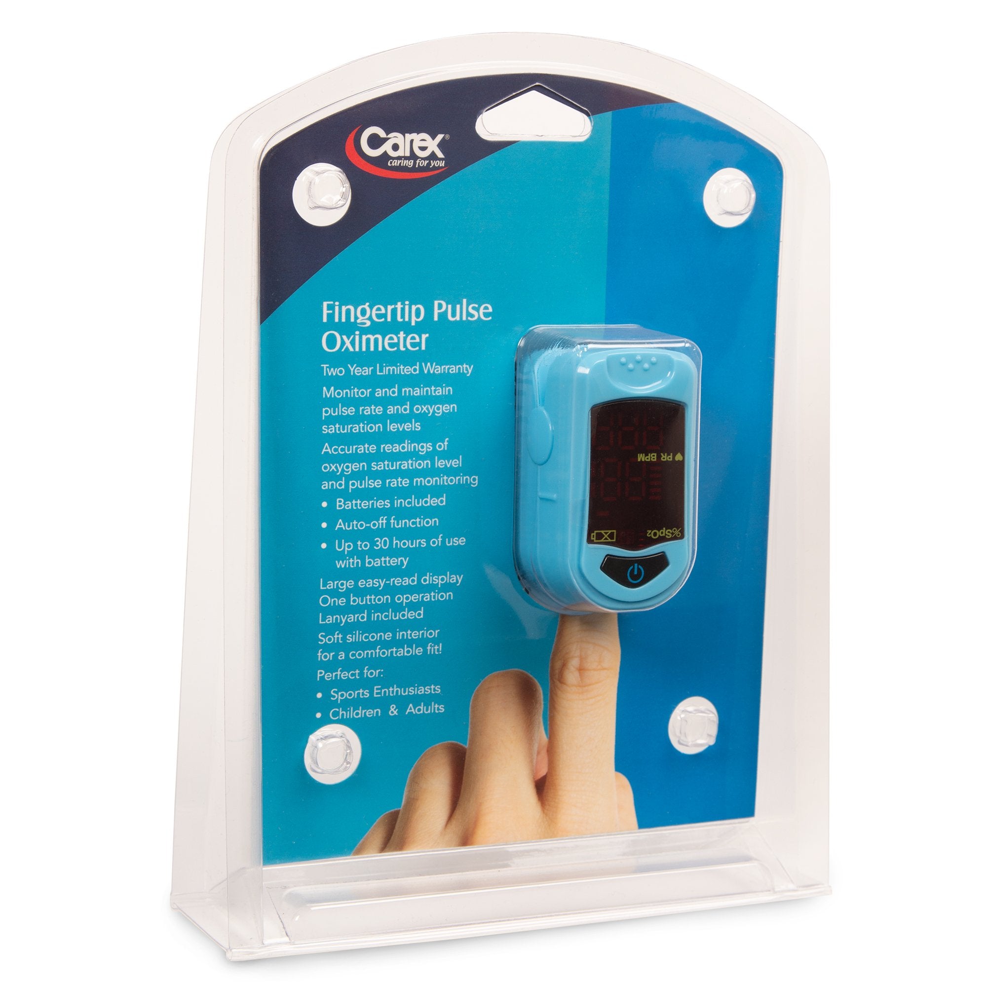 Fingertip Pulse Oximeter Carex Adult Battery Operated LED Display - image 3