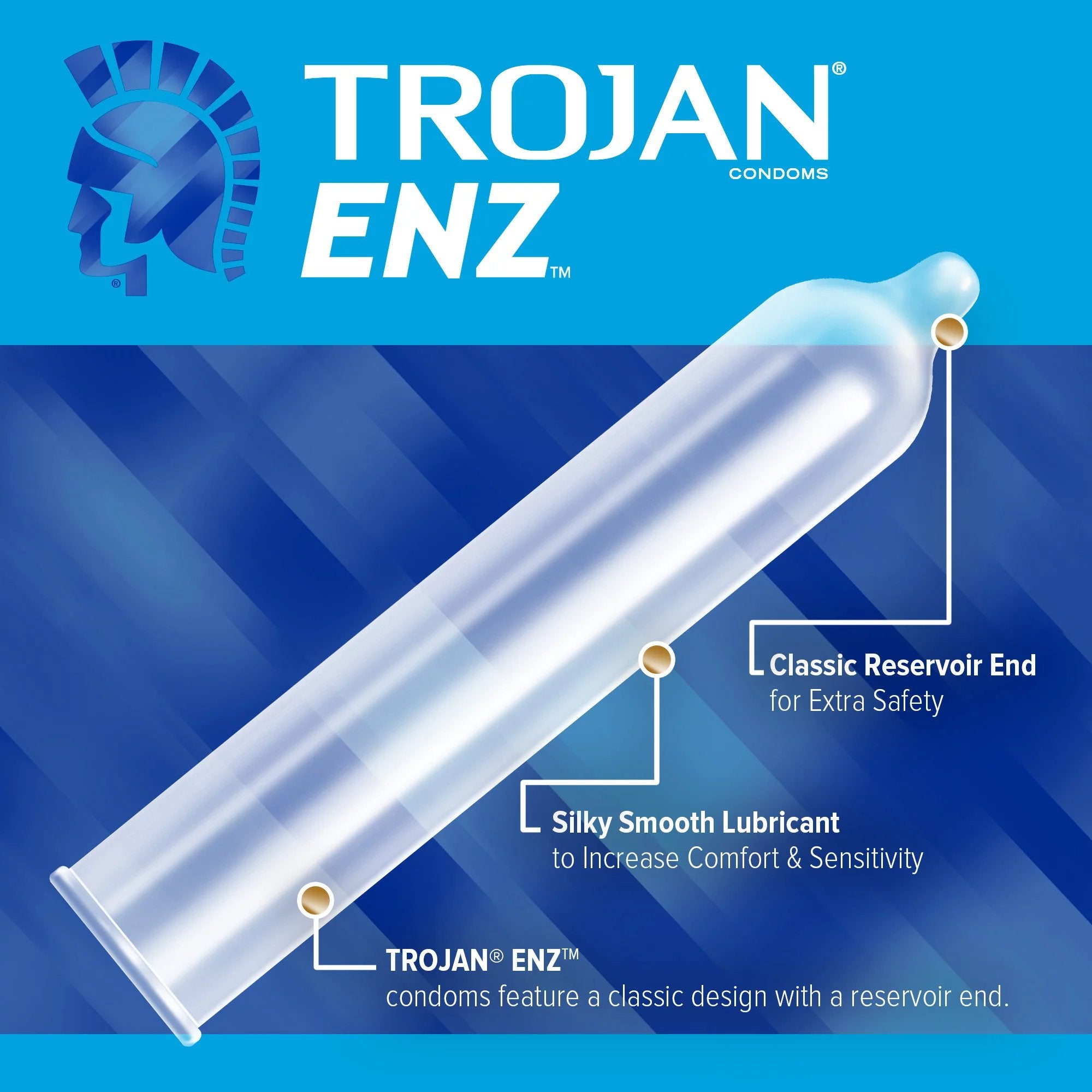 Condom Trojan-Enz® Lubricated One Size Fits Most 1,000 per Case - image 8