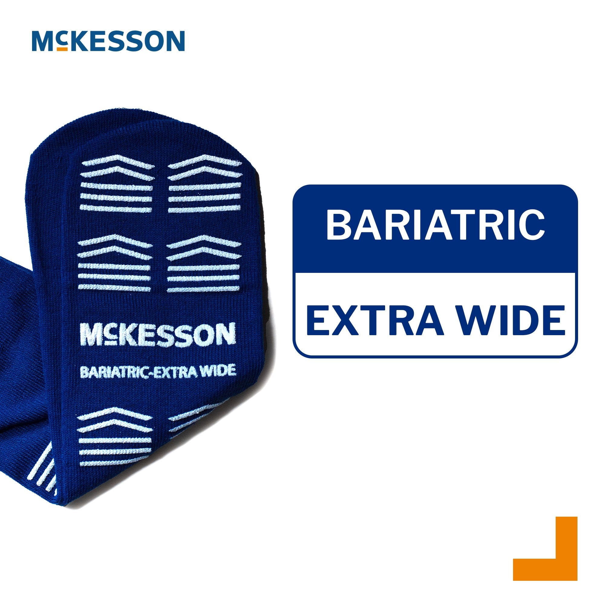 Slipper Socks McKesson Unisex Adult Bariatric / X-Wide Single Tread Single Patient Use Royal Blue - image 3
