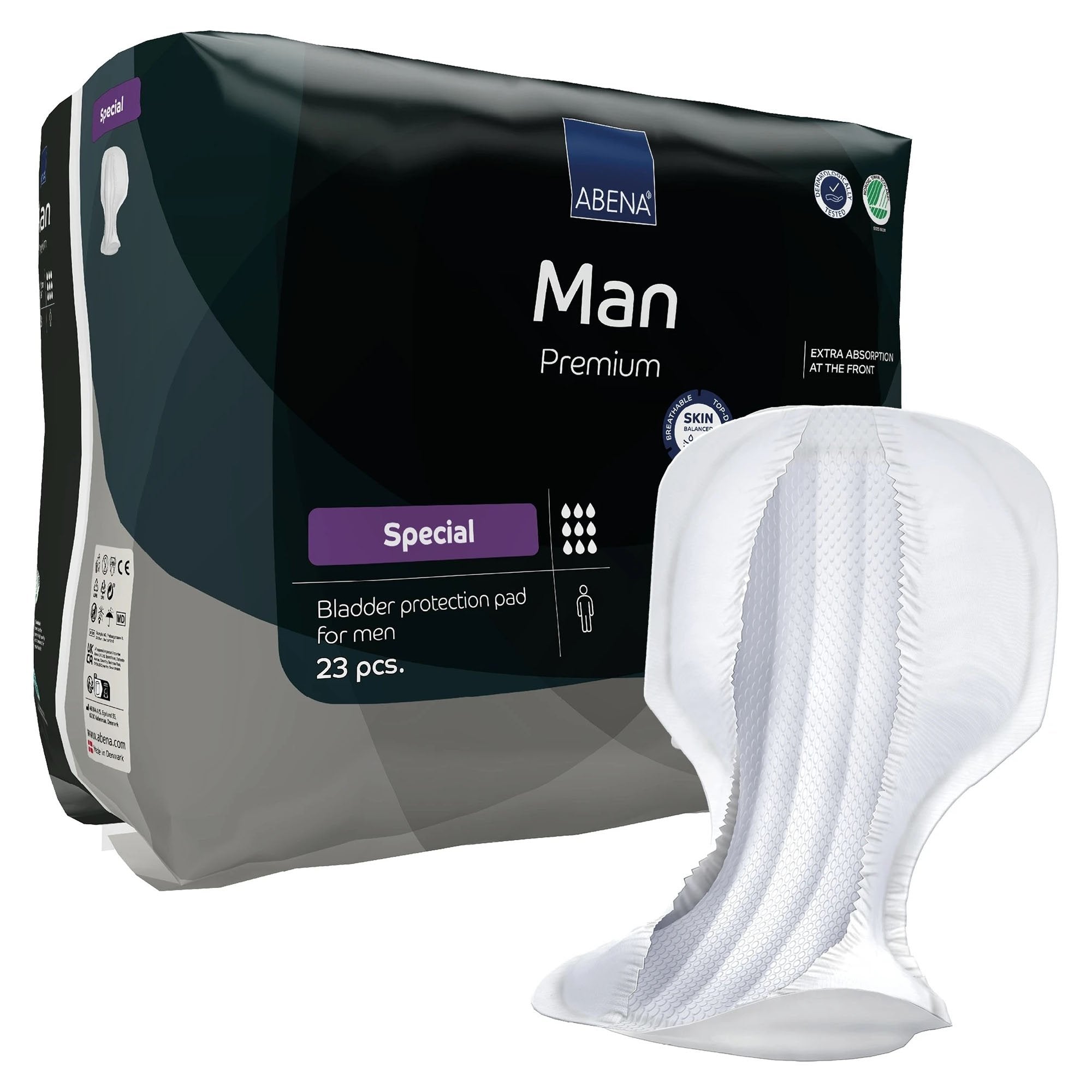 Bladder Control Pad Abena® Premium Man Special 14.5 X 28.7 Inch Heavy Absorbency Fluff / Polymer Core One Size Fits Most