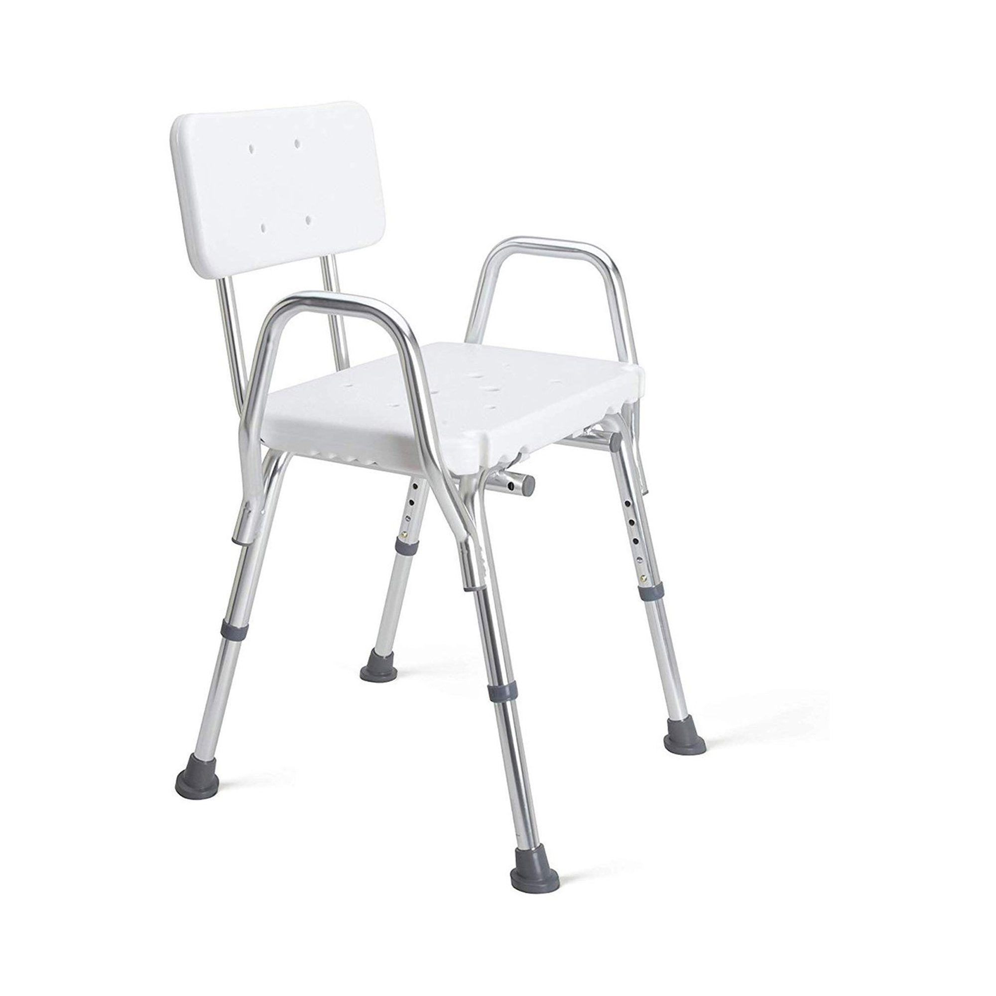 Shower Chair Mabis® Fixed Arms Aluminum Frame With Backrest 19 Inch Seat Width 350 lbs. Weight Capacity - image 3