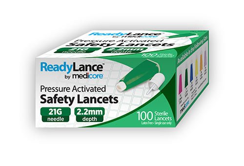Safety Lancet ReadyLance™ 21 Gauge Retractable Pressure Activated Finger