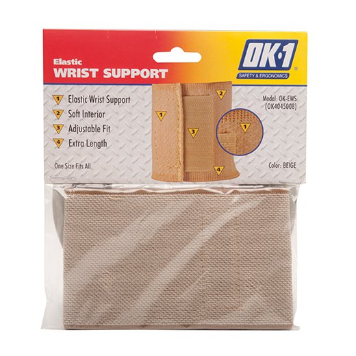 Wrist Support Wraparound / Wristlet Elastic Left or Right Hand Beige One Size Fits Most